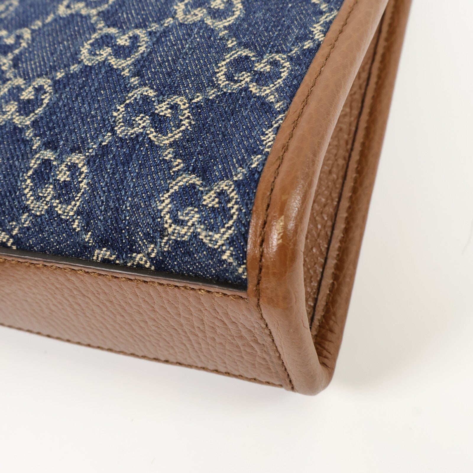 GUCCI 牛仔布Interlocking G Mini Tote手挽肩背兩用袋