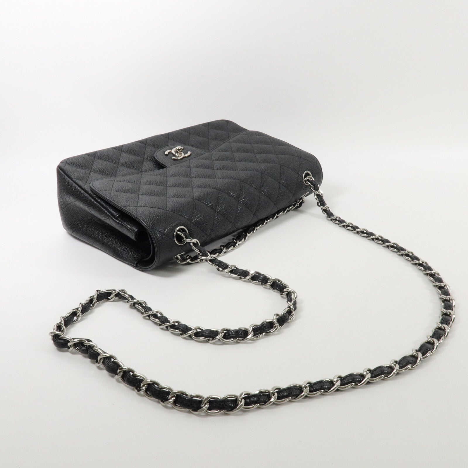 CHANEL 牛皮皮革Large Classic鏈帶肩背袋
