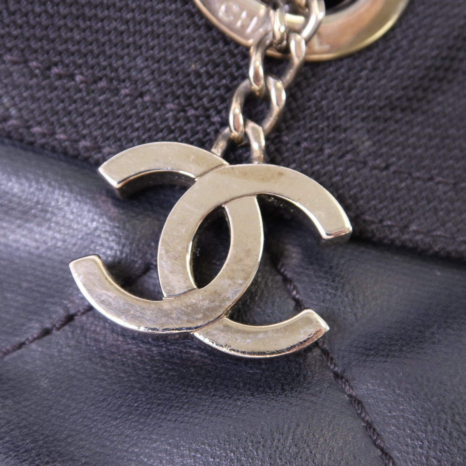 CHANEL 塗層帆布Paris Biarritz銀扣手挽袋