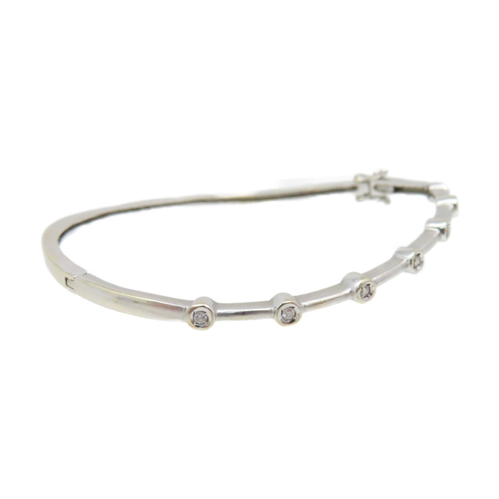 JEWELRY 【激減優惠】18K白金/0.10ct鑽石Diamond Bangle手鐲