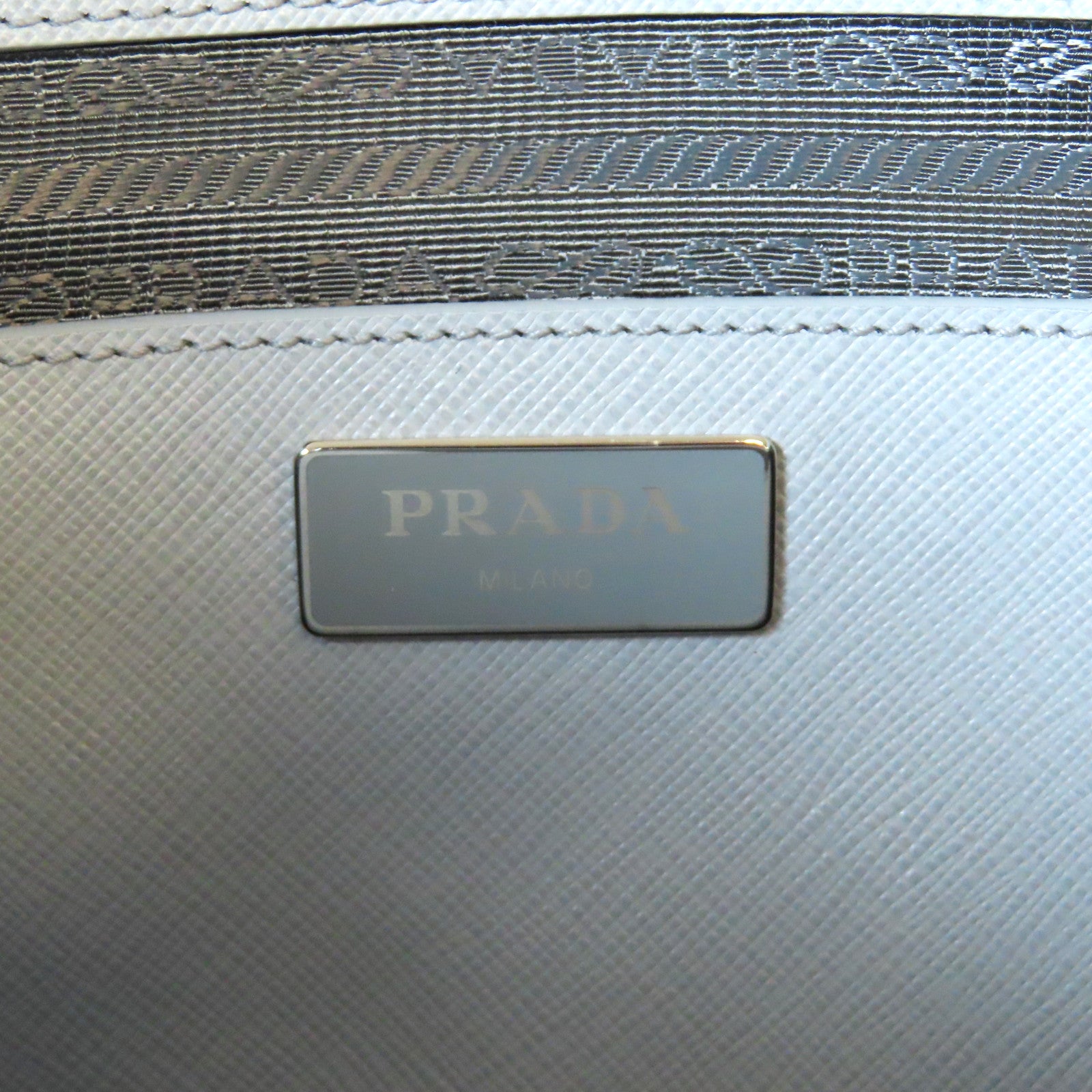 PRADA 【激減優惠】牛皮皮革Galleria Handbag銀扣手挽肩背兩用袋灰色