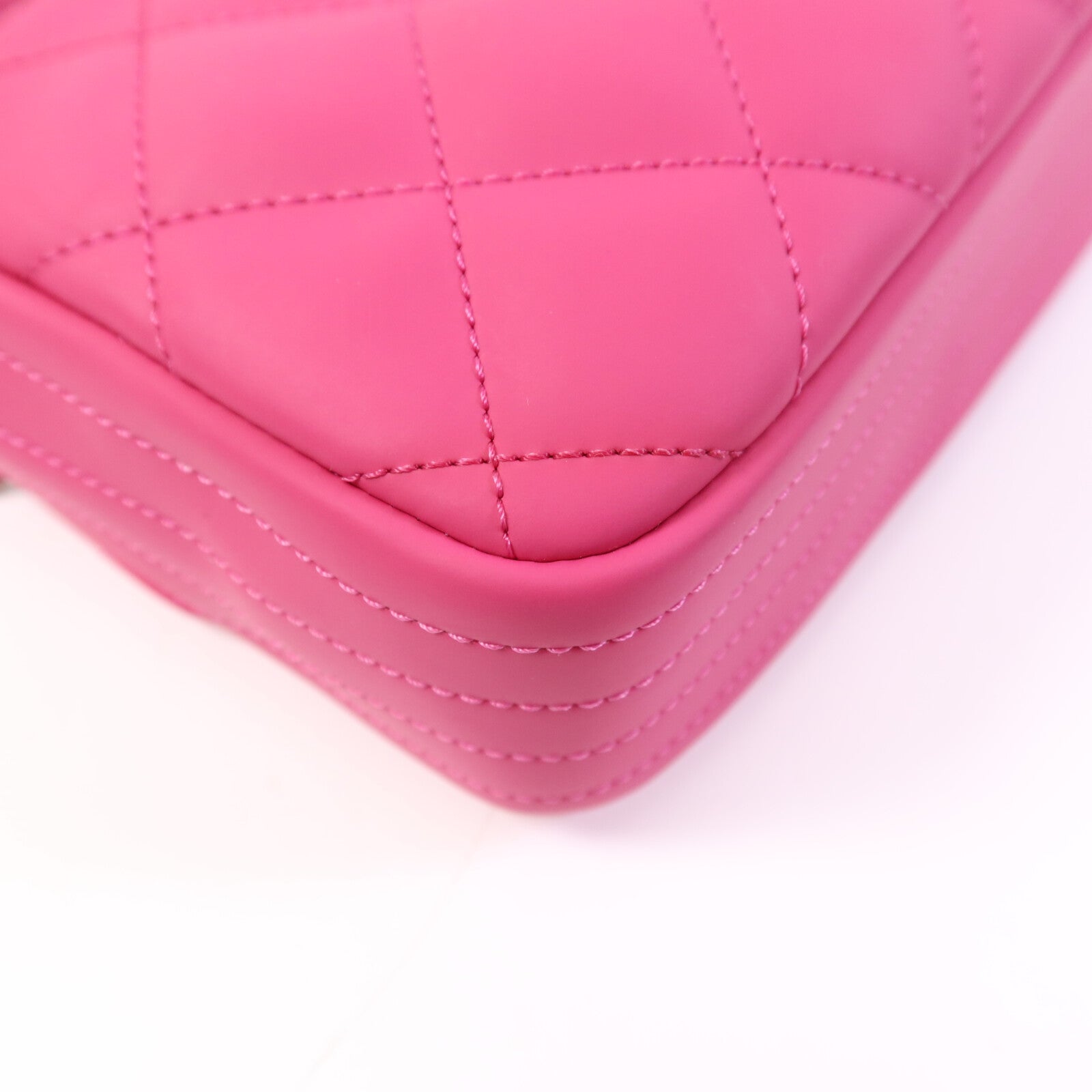 CHANEL 塑料/牛皮皮革Chain Shoulder Bag銀扣鏈帶肩背袋