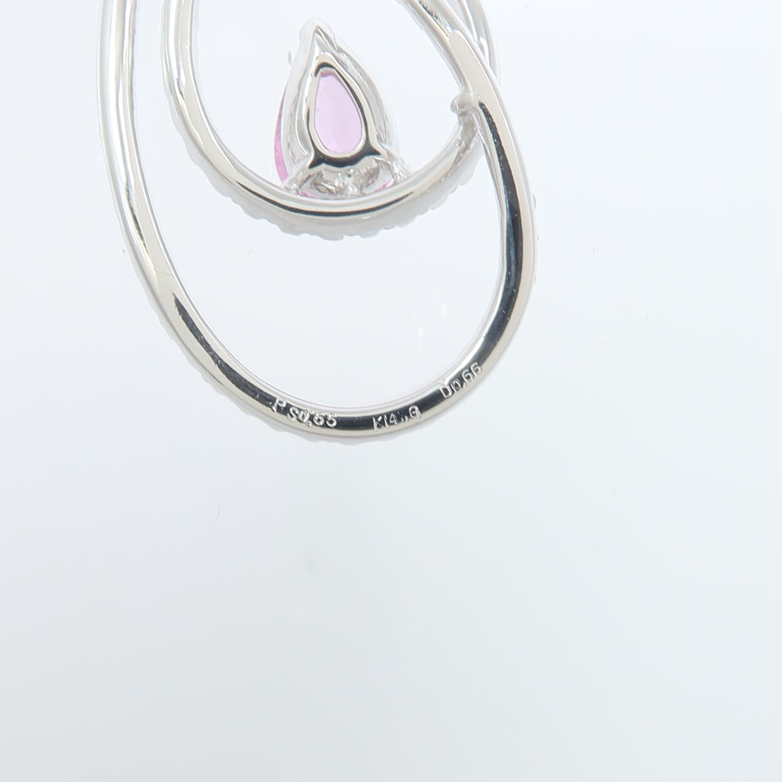 JEWELRY 14K/18K白金Pink Sapphire Diamond粉紅藍寶石/鑽石項鍊