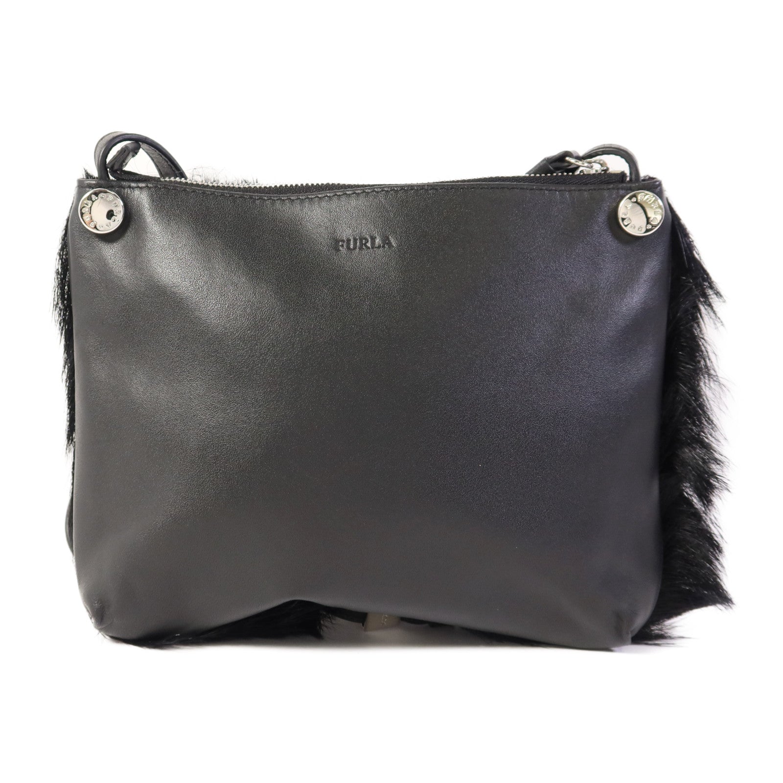 Furla 馬毛Shoulder Bag銀扣肩背袋