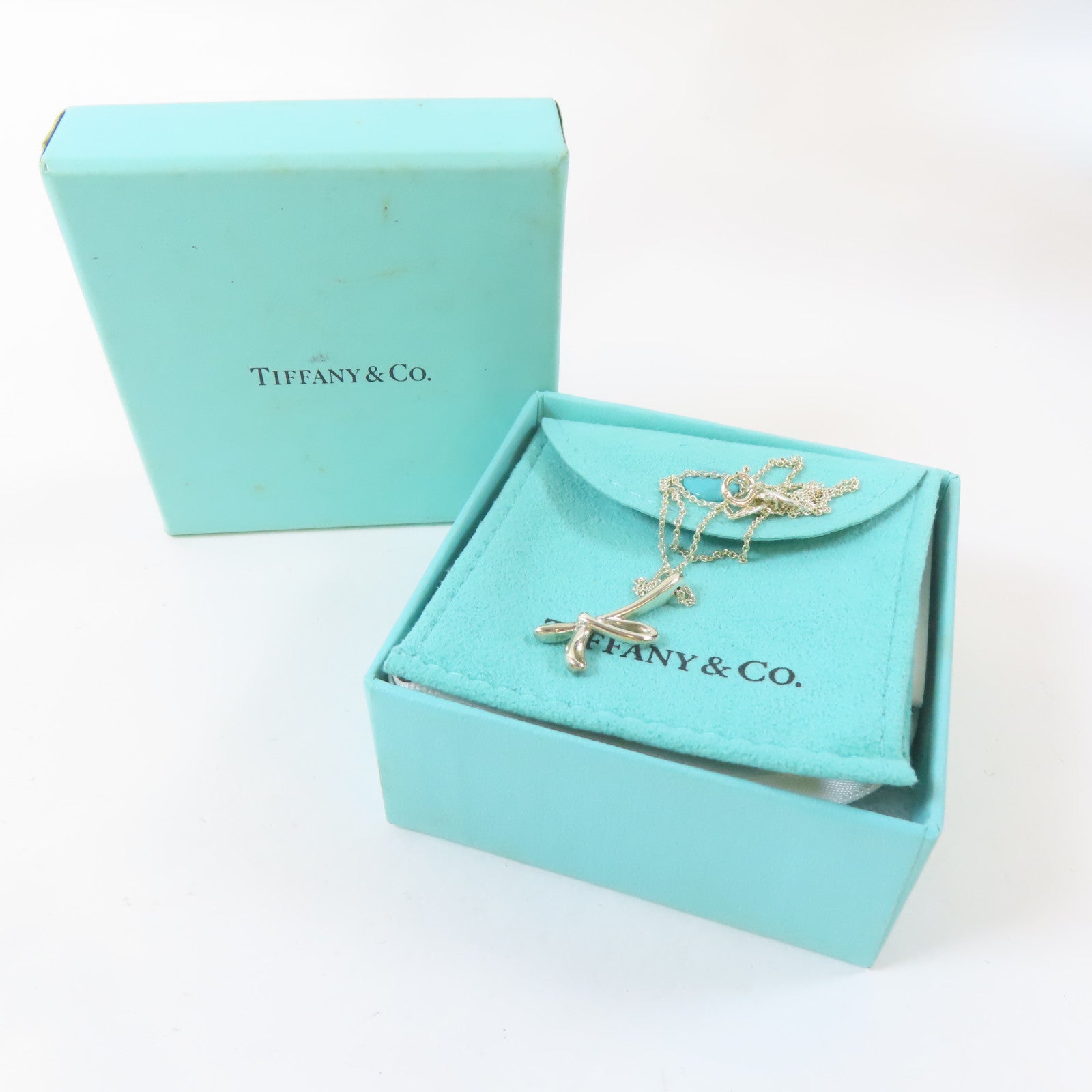 TIFFANY＆CO 純銀Elsa Peretti K Necklace項鍊#40cm