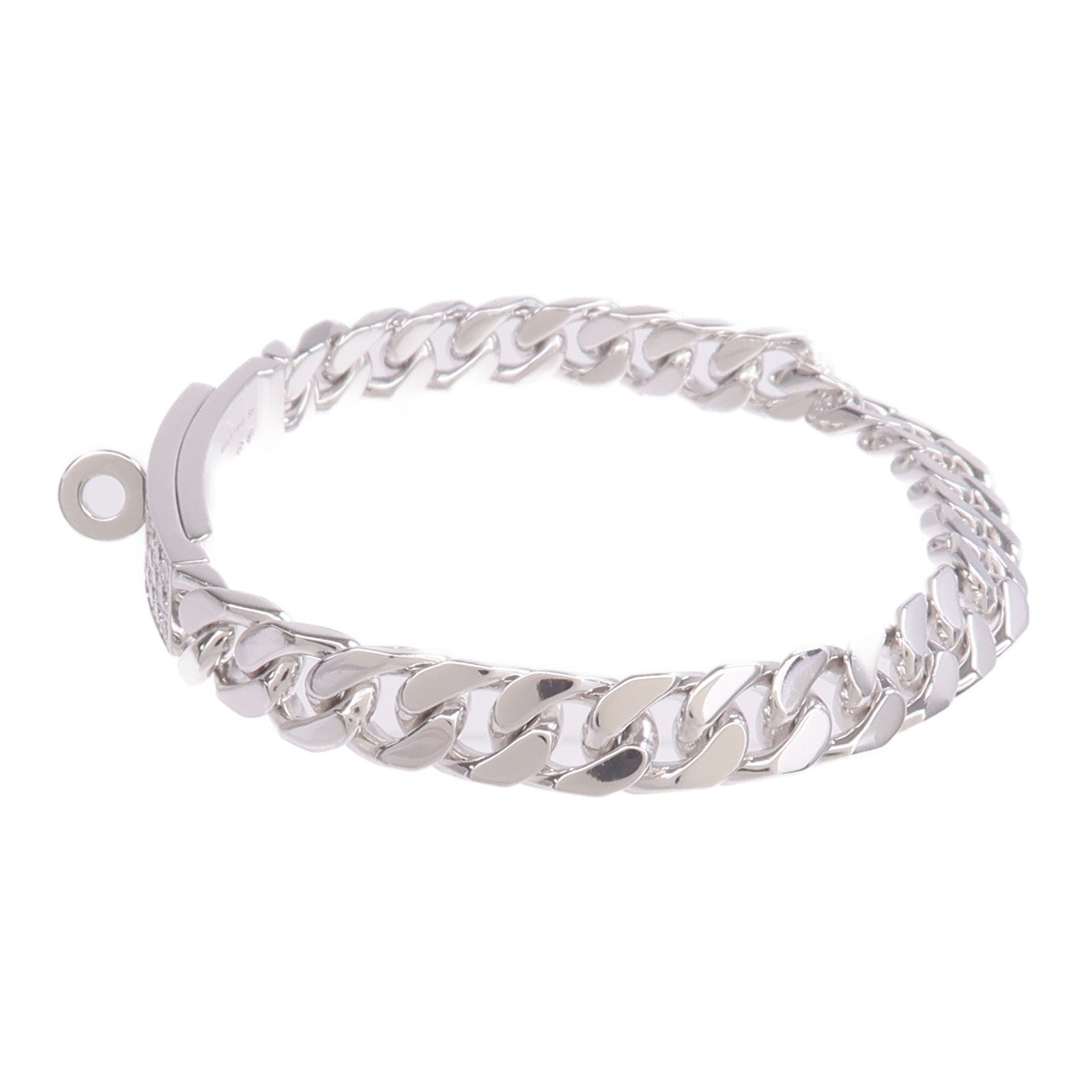 HERMES 18K白金Kelly Gourmette Bracelet Small Model鑽石手鏈