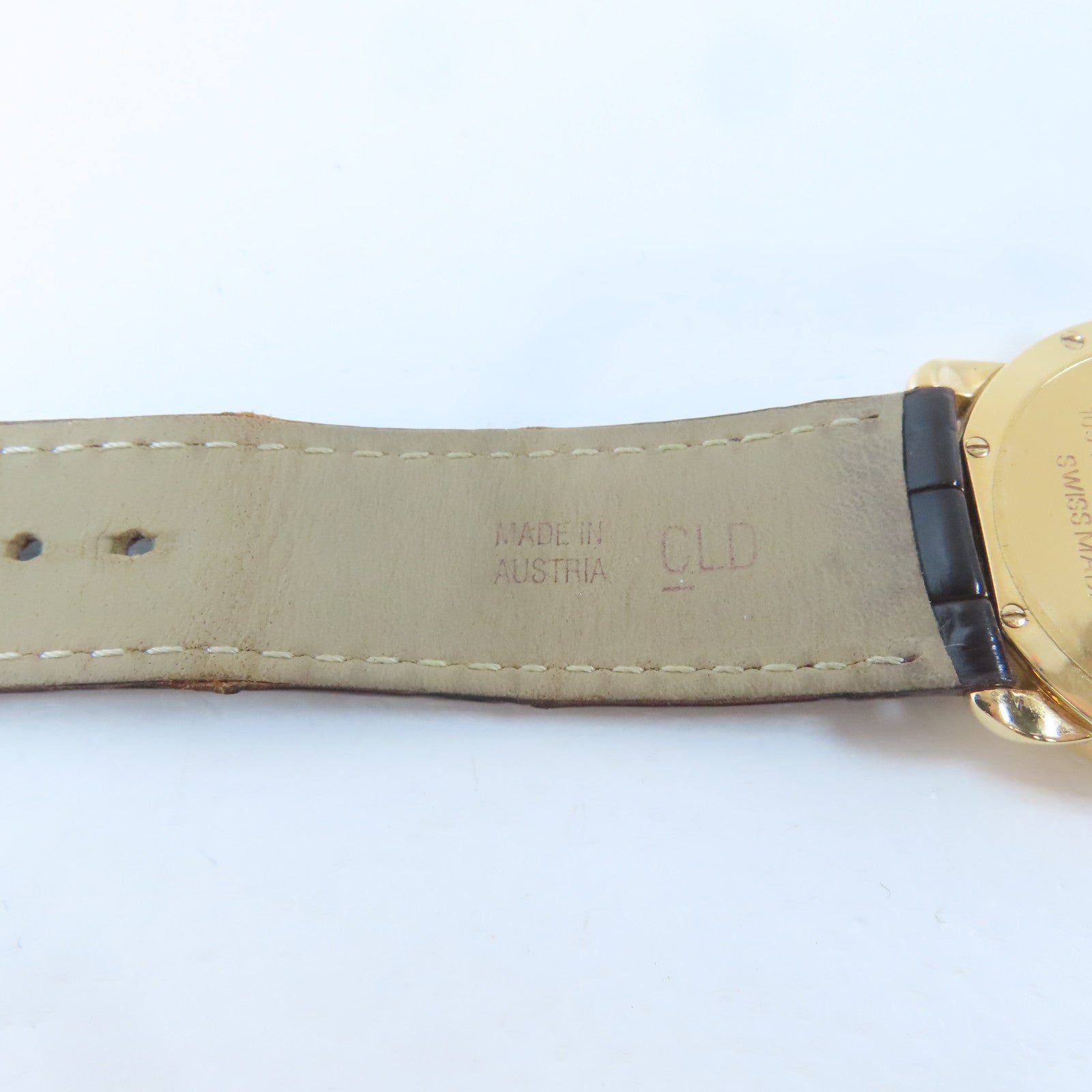CARTIER Ronde Solo 18K玫瑰金/皮革手錶石英機芯白色#18cm