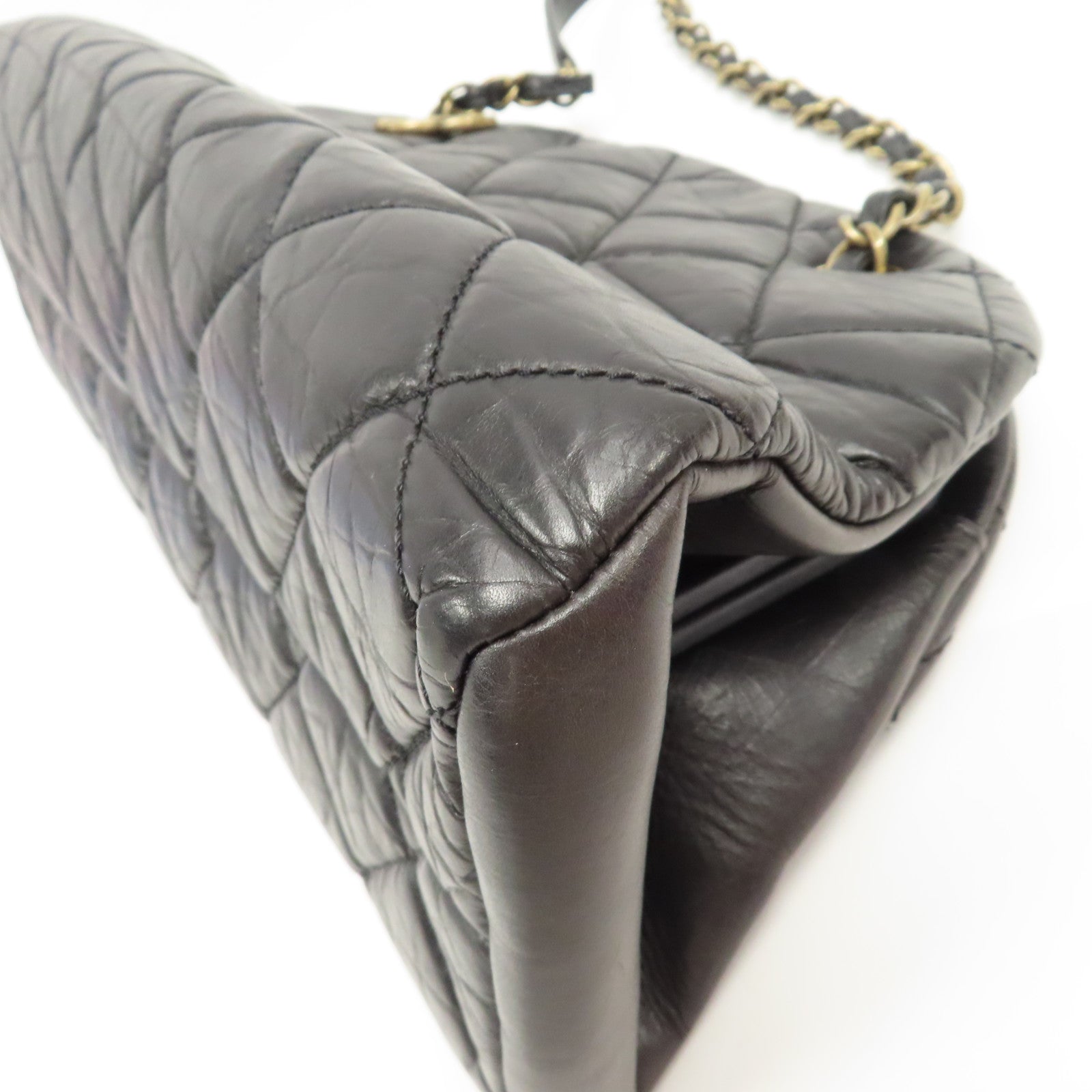 CHANEL 【激減優惠】菱格牛皮皮革Chain Shoulder Bag金扣鏈帶肩背袋黑色