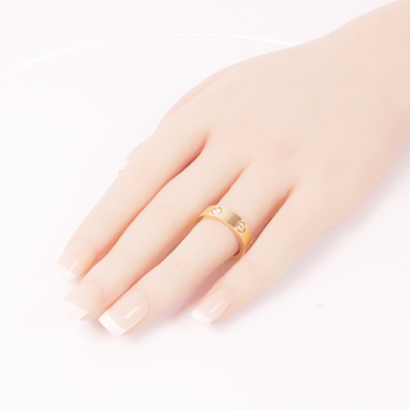 CARTIER 18K玫瑰金Love Ring 3 Diamonds鑽石戒指Cartier#54/US#6.75