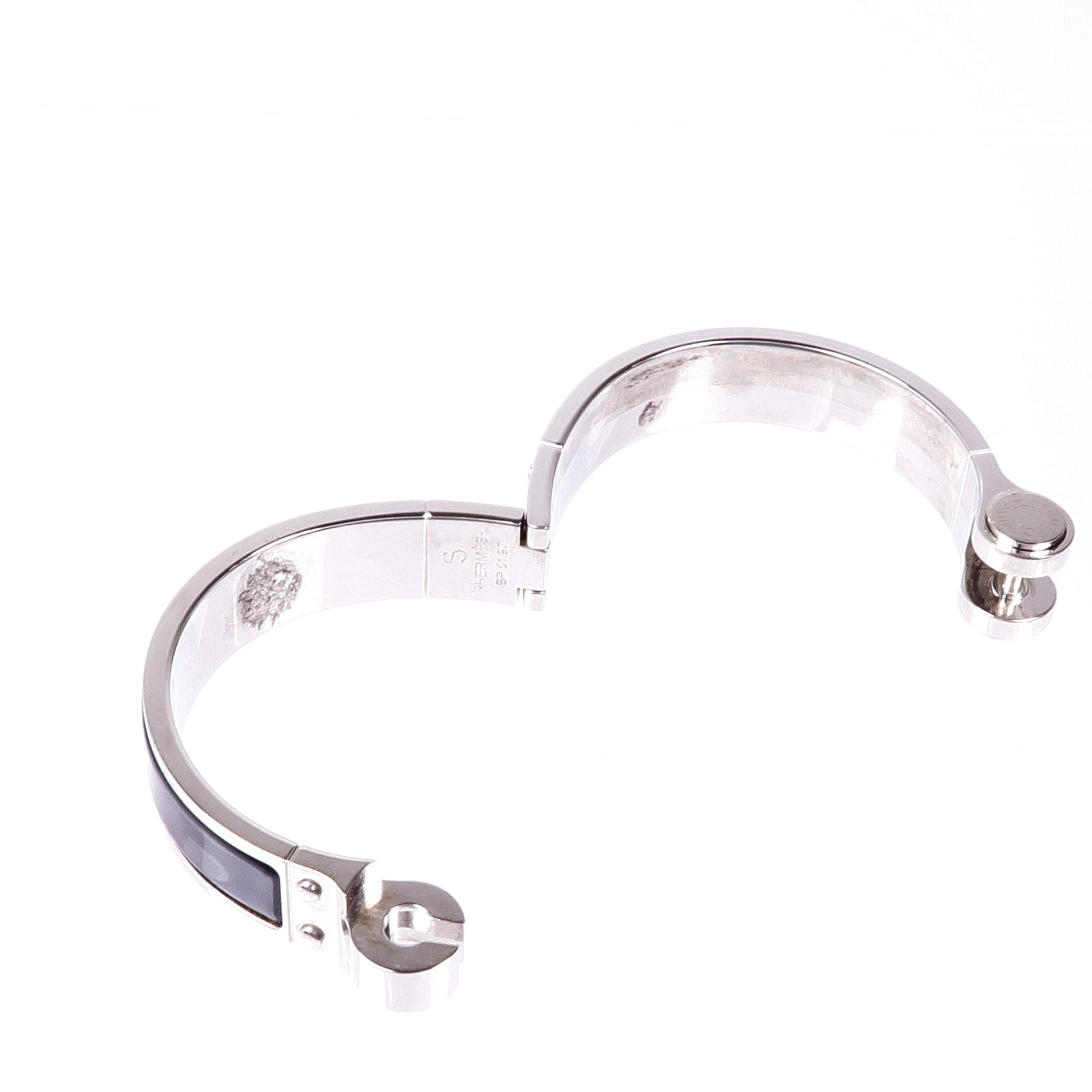 HERMES 金屬/琺瑯Charniere Bracelet手鐲Noir