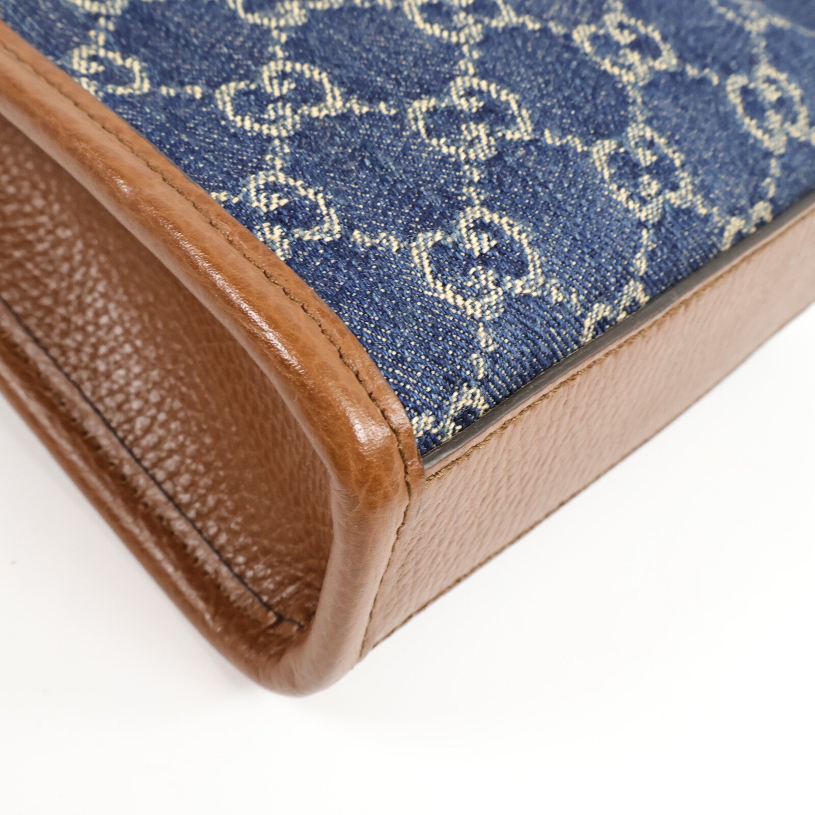 GUCCI 牛仔布Interlocking G Mini Tote手挽肩背兩用袋