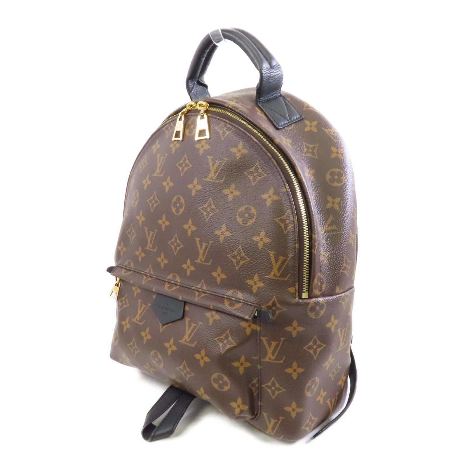 LOUIS VUITTON 【激減優惠】Monogram Macassar Palm Spring MM金扣背包棕色