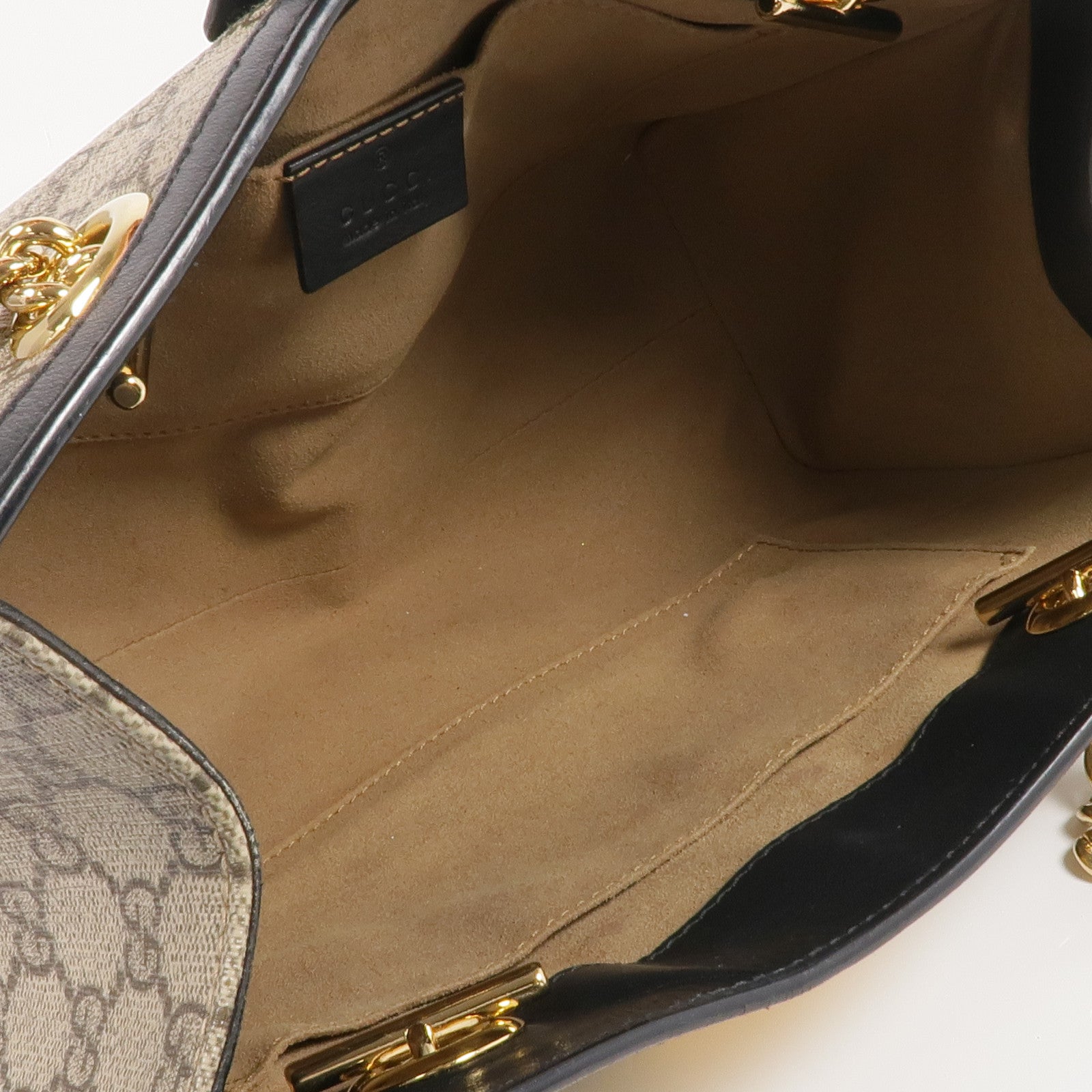 GUCCI 塗層帆布Padlock GG Small金扣肩背袋