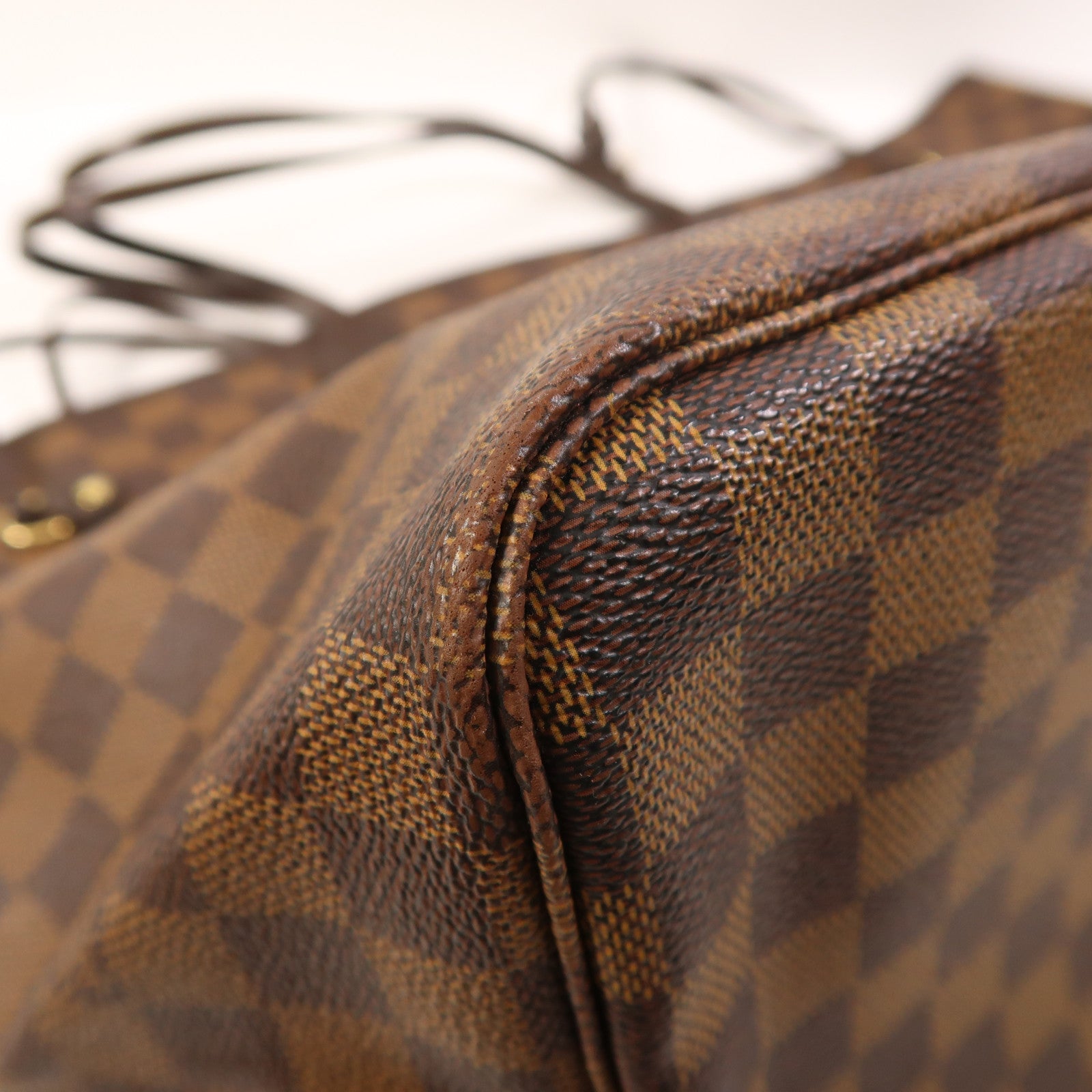 LOUIS VUITTON Damier Neverfull GM金扣肩背袋棕色