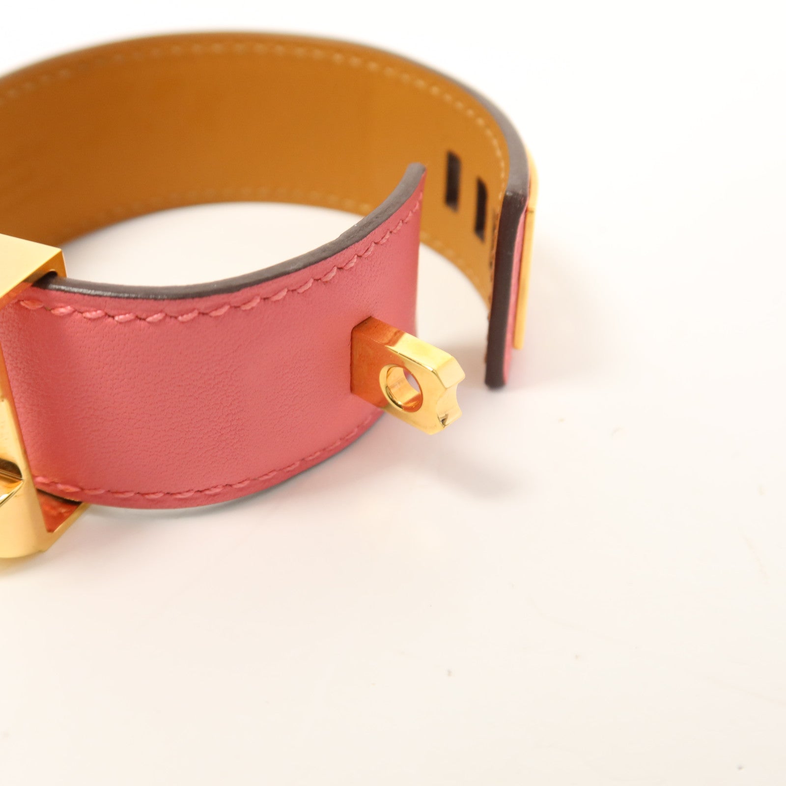 HERMES Swift皮革Collier De Chien金扣手鐲