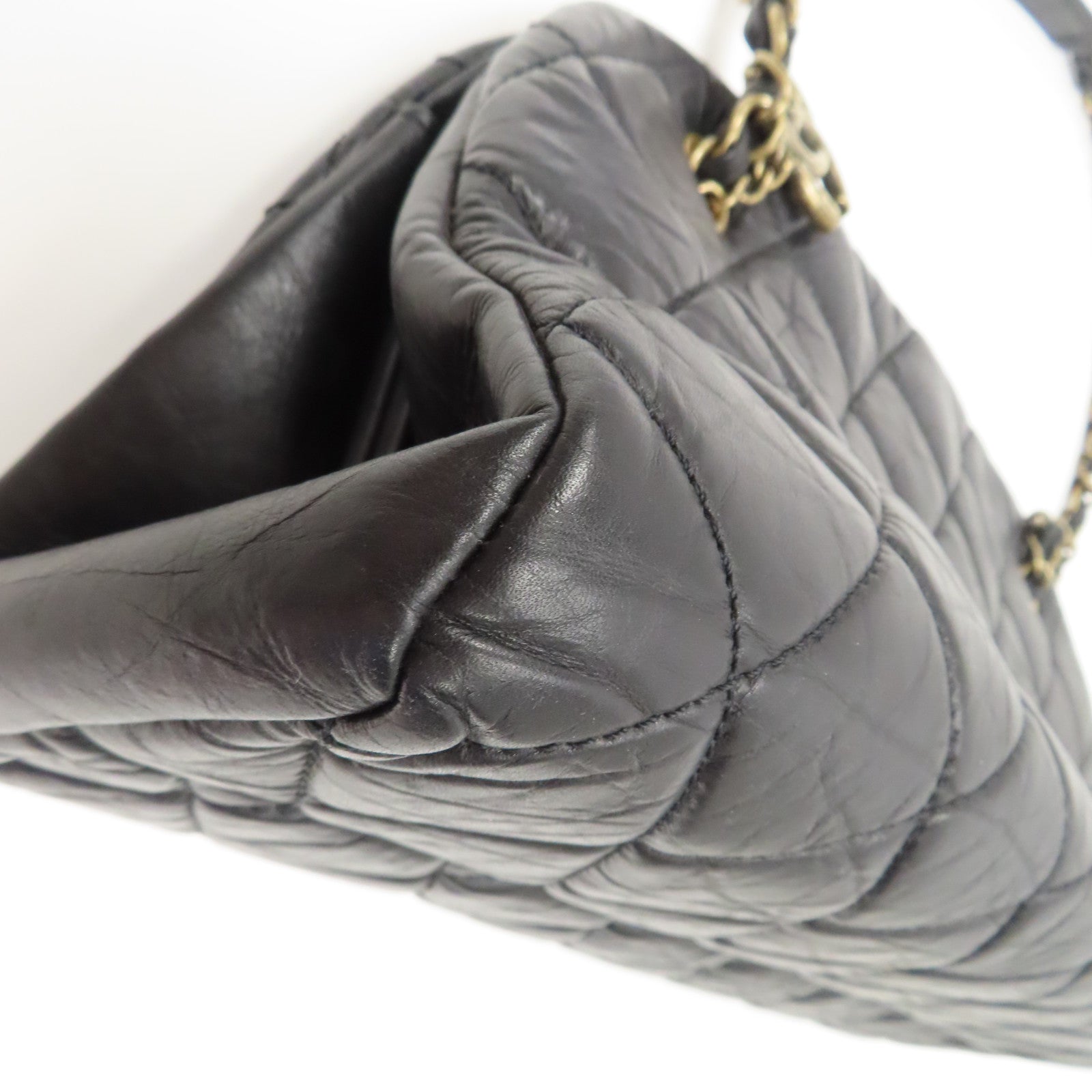 CHANEL 【激減優惠】菱格牛皮皮革Chain Shoulder Bag金扣鏈帶肩背袋黑色