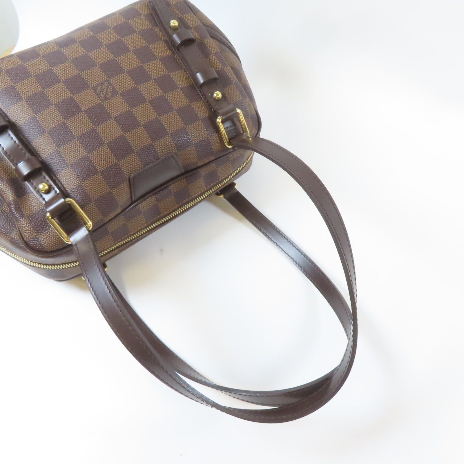 LOUIS VUITTON Damier Livington金扣肩背袋啡色