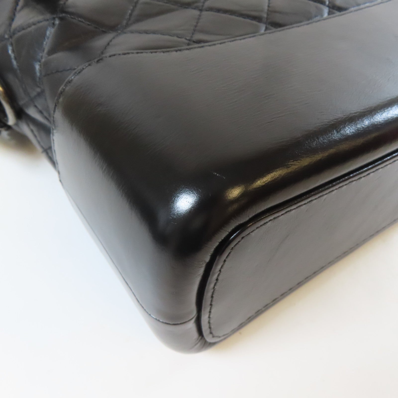 CHANEL 【清倉大減價】菱格牛皮皮革Gabrielle Large Shoulder Bag金銀扣鏈帶肩背袋黑色