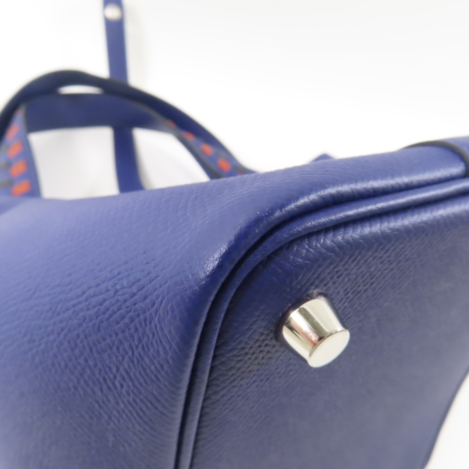 HERMES Epsom皮革Picotin PM銀扣手挽袋Bleu Saphir