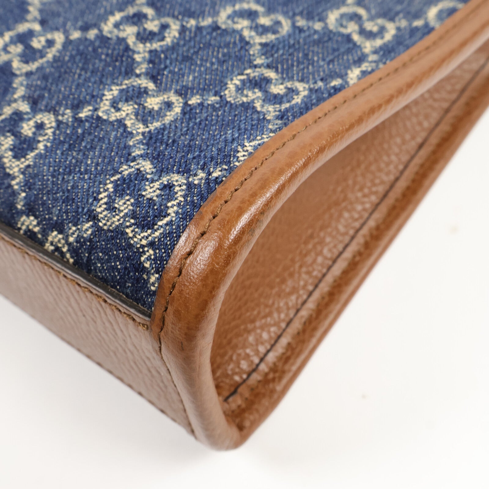 GUCCI 牛仔布Interlocking G Mini Tote手挽肩背兩用袋