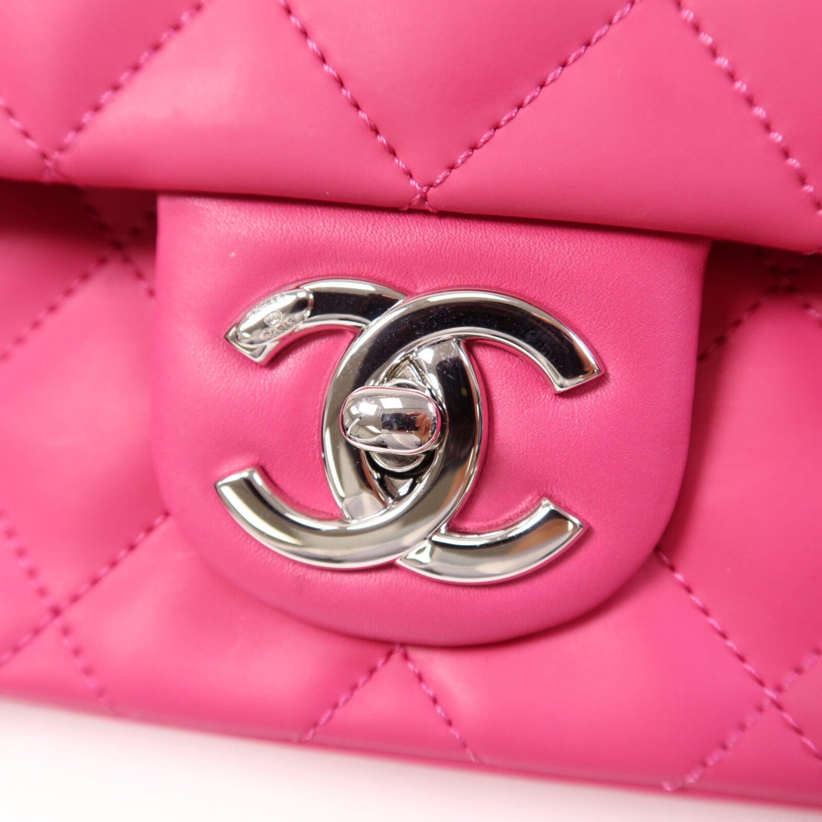 CHANEL 塑料/牛皮皮革Chain Shoulder Bag銀扣鏈帶肩背袋