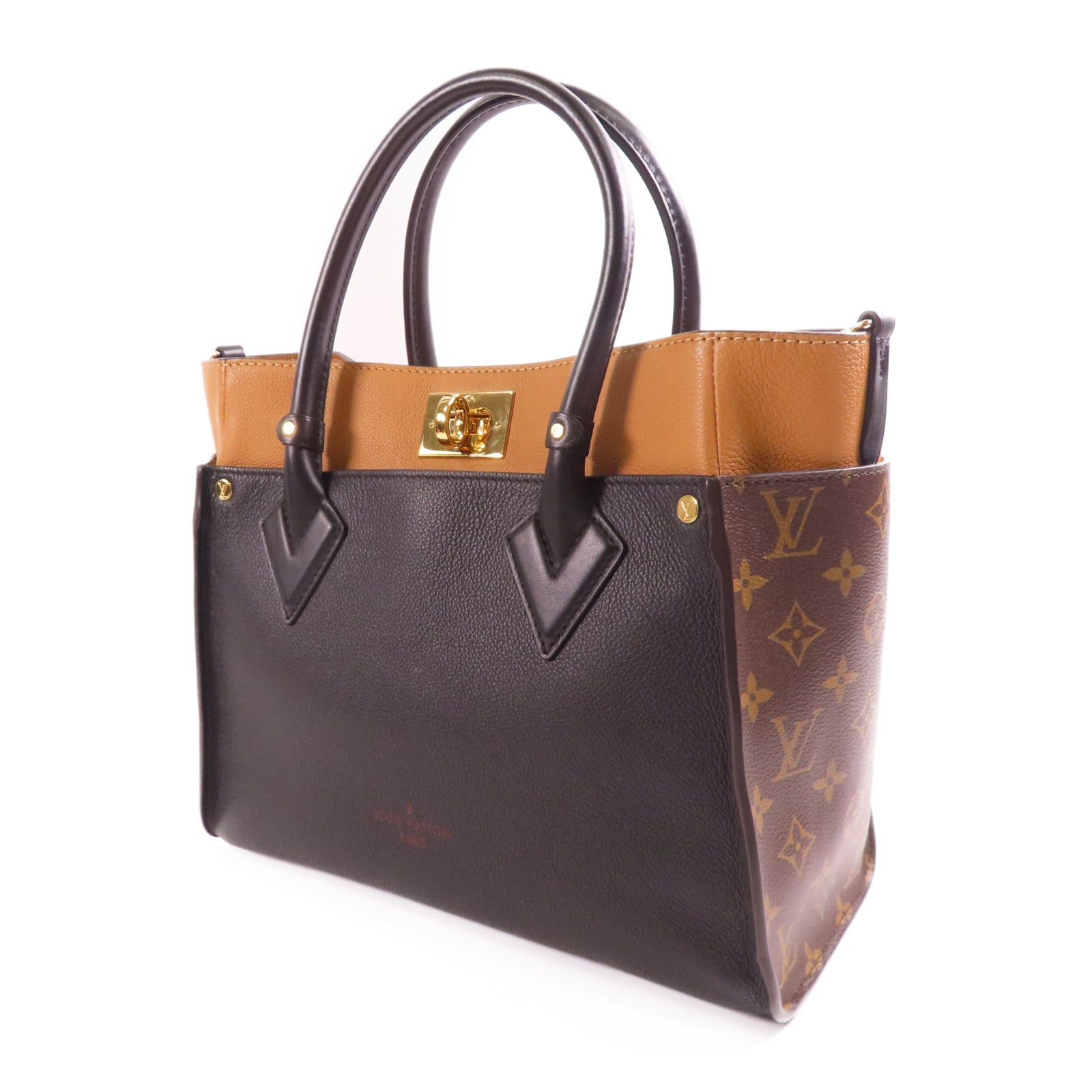 LOUIS VUITTON 【激減優惠】Monogram/牛皮皮革On My Side MM金扣手挽肩背兩用袋