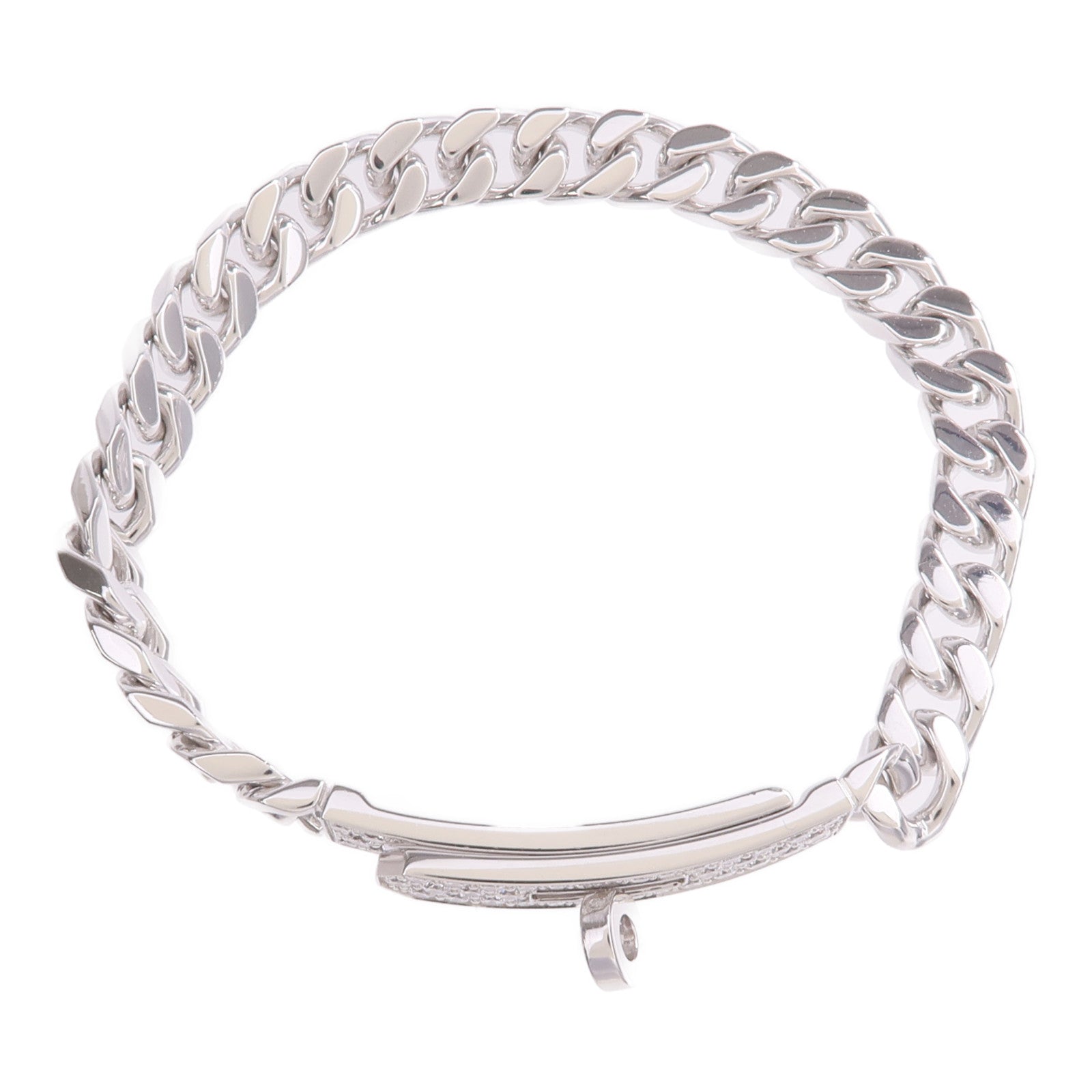 HERMES 18K白金Kelly Gourmette Bracelet Small Model鑽石手鏈