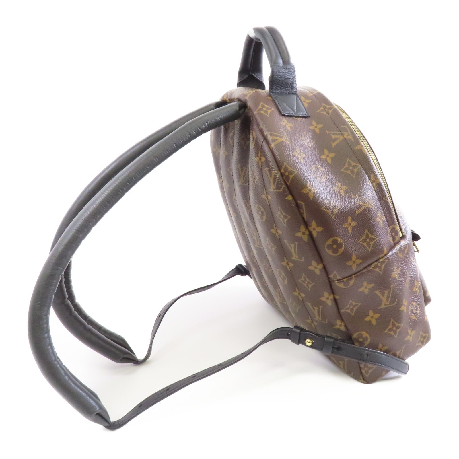 LOUIS VUITTON 【激減優惠】Monogram Macassar Palm Spring MM金扣背包棕色