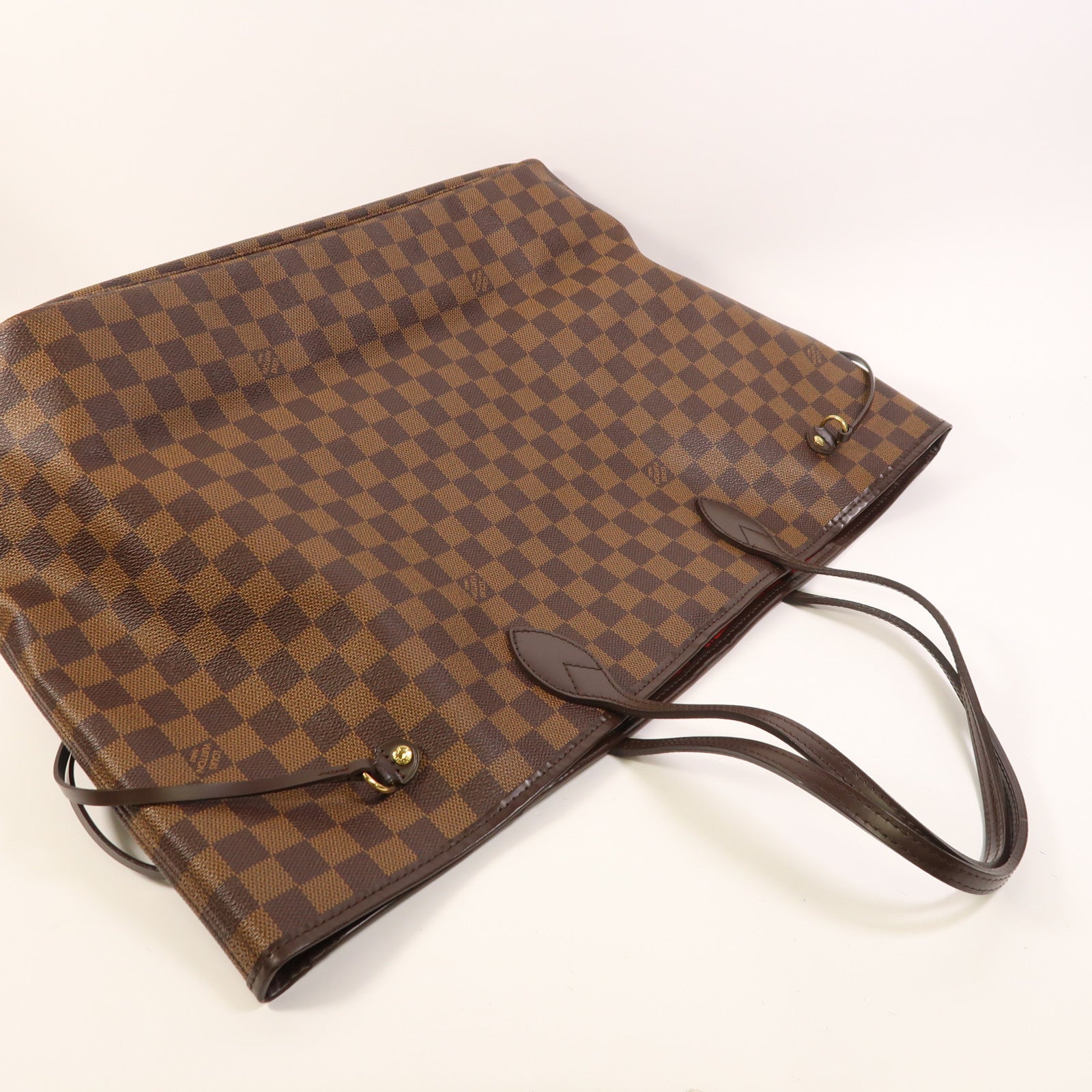 LOUIS VUITTON Damier Neverfull GM金扣肩背袋棕色
