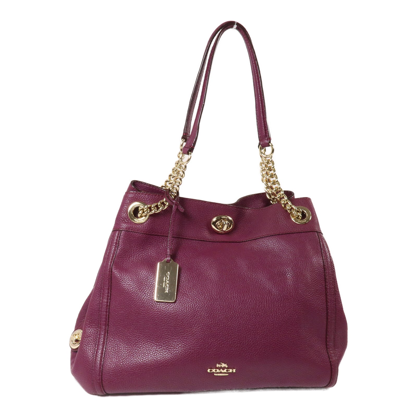 COACH 牛皮皮革Shoulder Bag鏈帶肩背袋