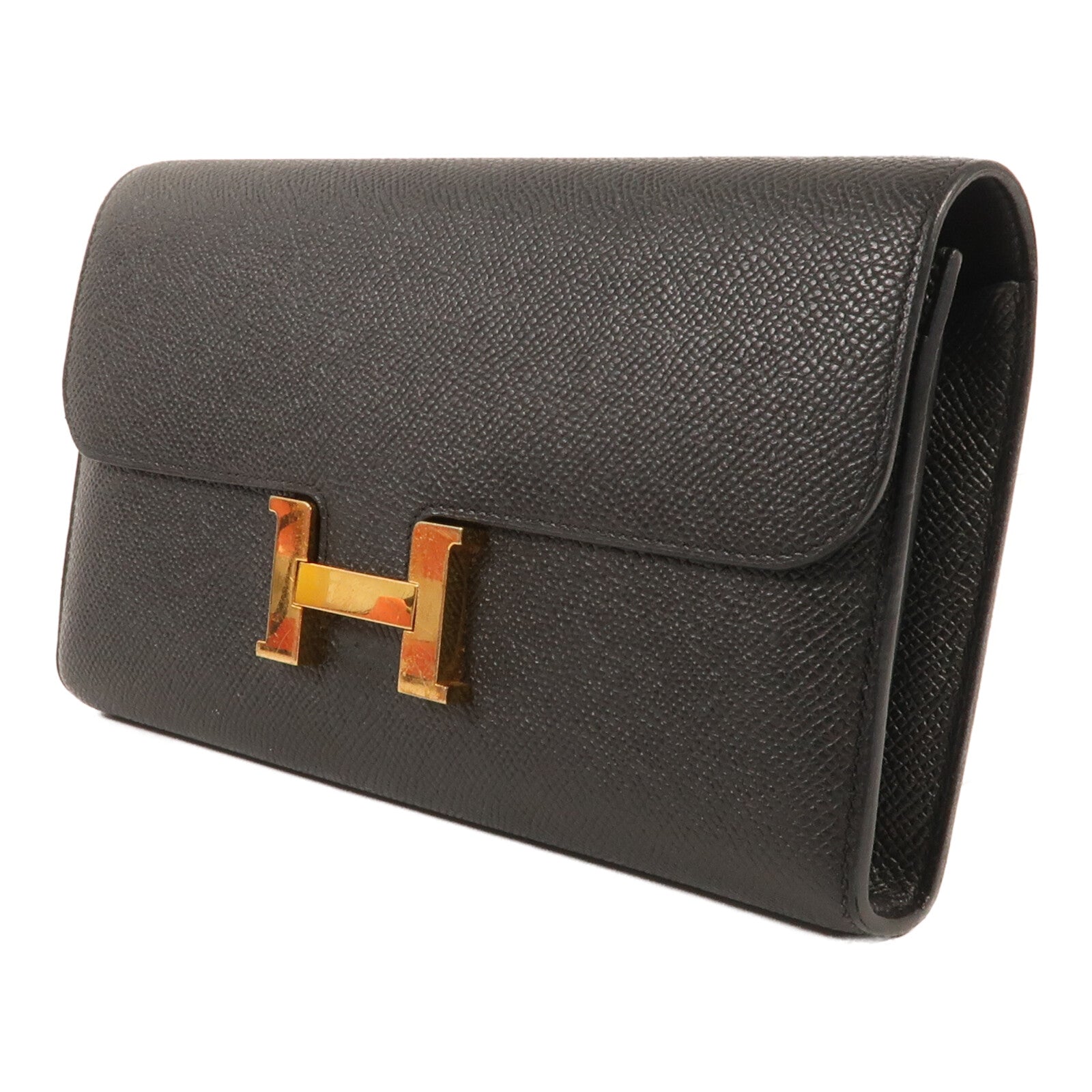 HERMES Epsom皮革Constance Wallet金扣長錢包
