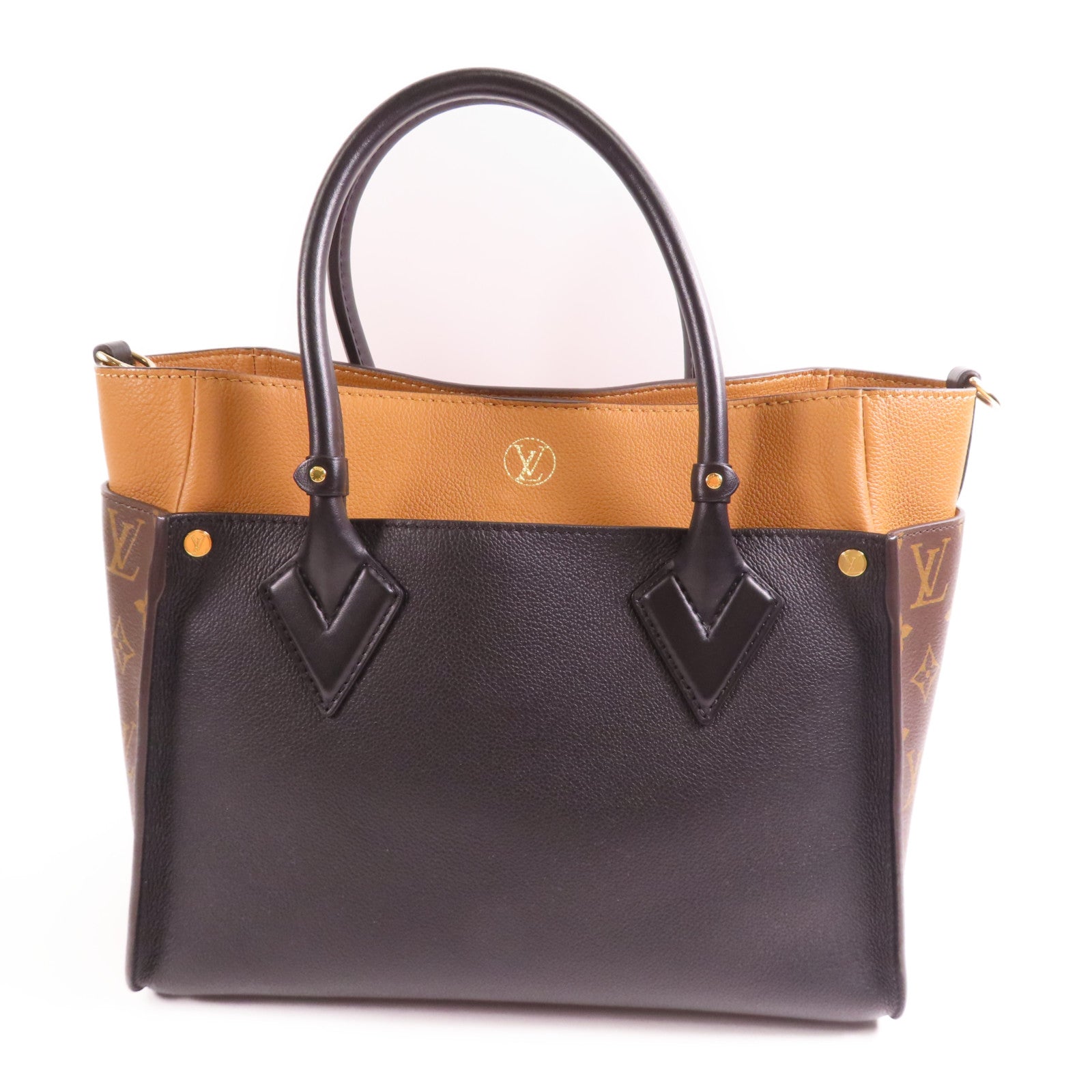 LOUIS VUITTON 【激減優惠】Monogram/牛皮皮革On My Side MM金扣手挽肩背兩用袋