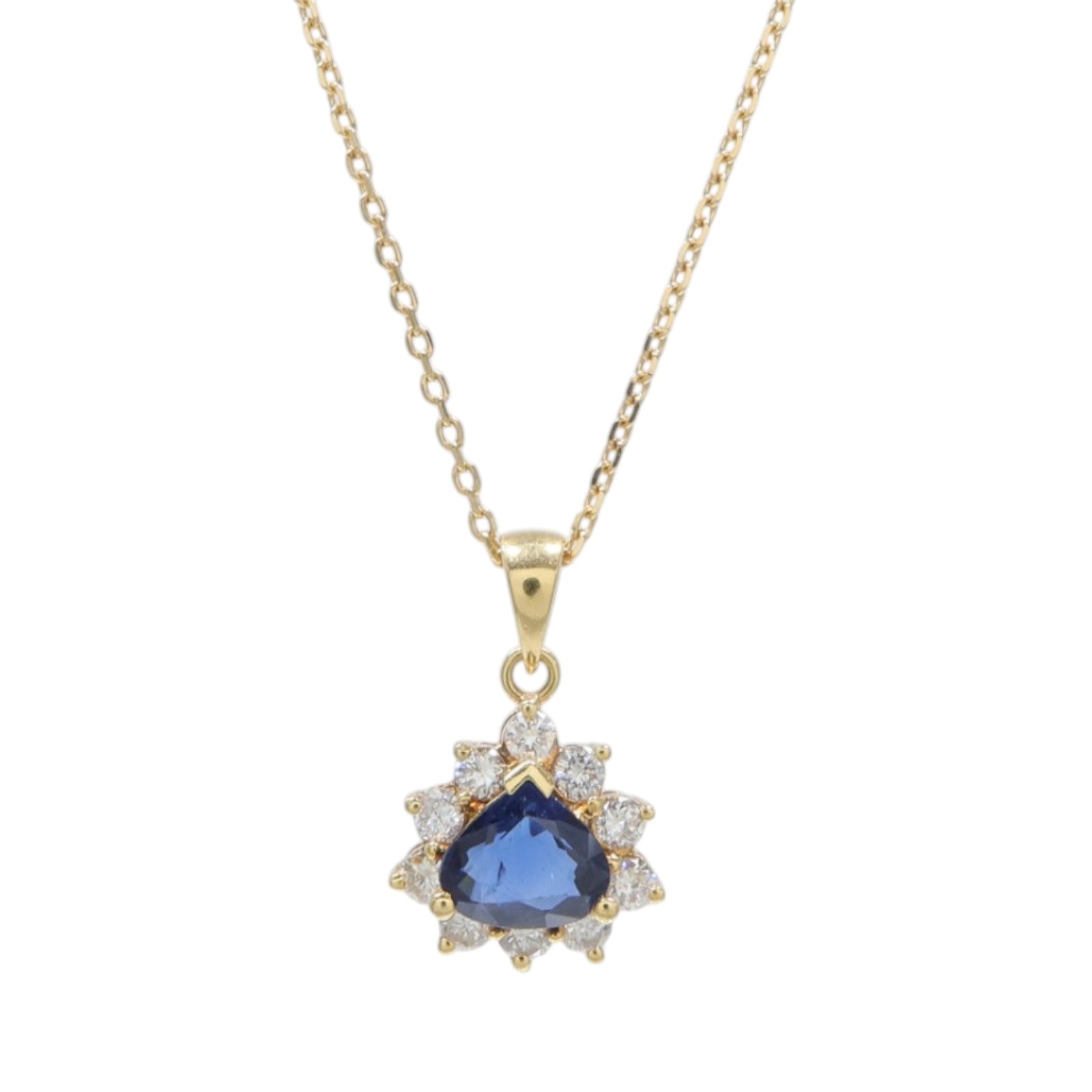 JEWELRY 18K黃金Sapphire Diamond Necklace藍寶石/鑽石項鍊