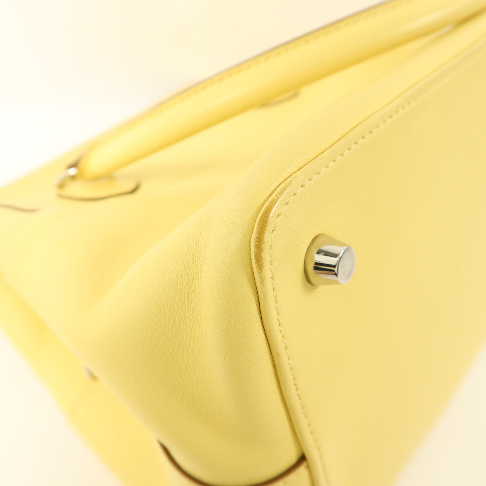 HERMES Swift皮革Tool Box 20銀扣手挽肩背兩用袋Jaune Poussin