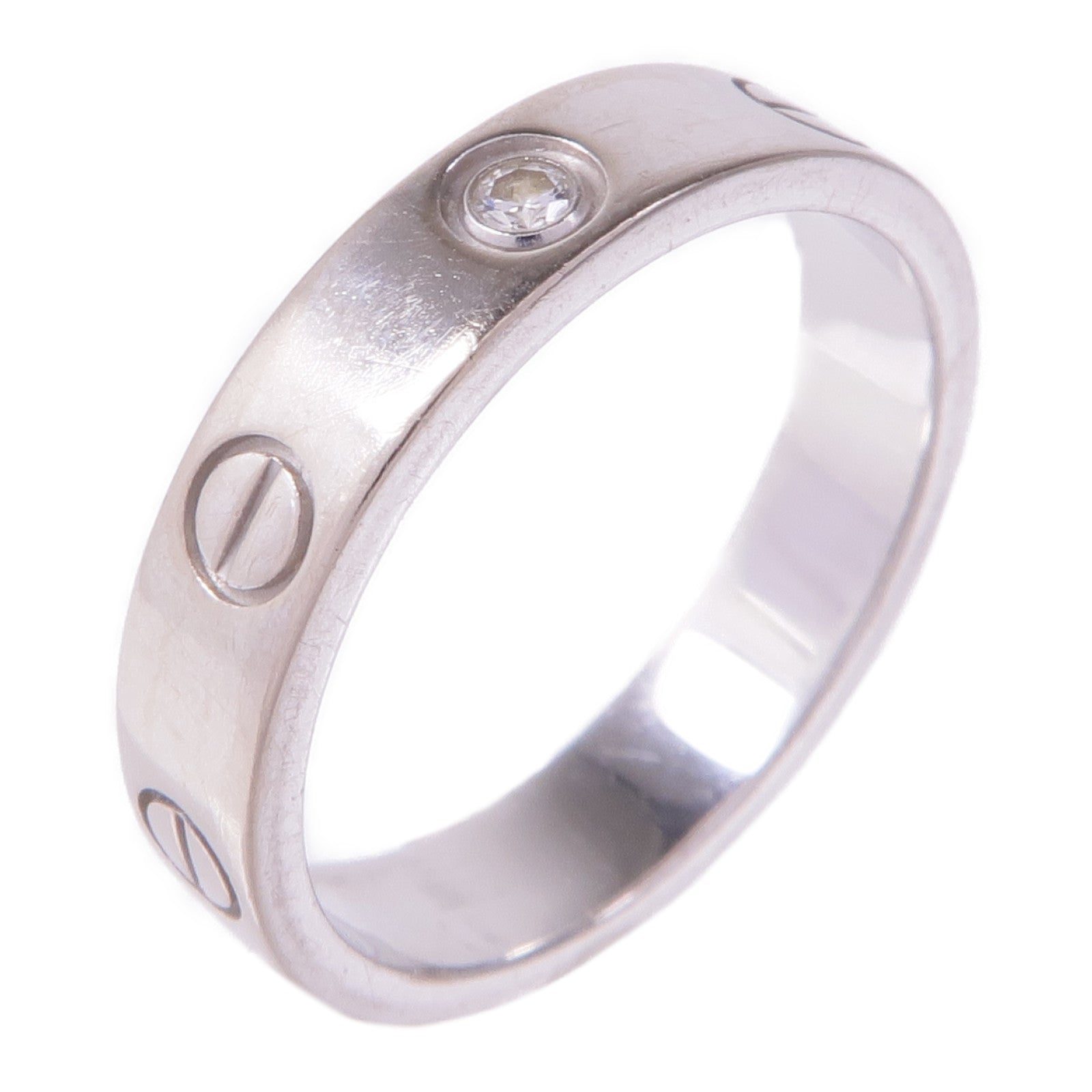 CARTIER 18K白金Love Ring鑽石戒指US#5.5/Cartier#51