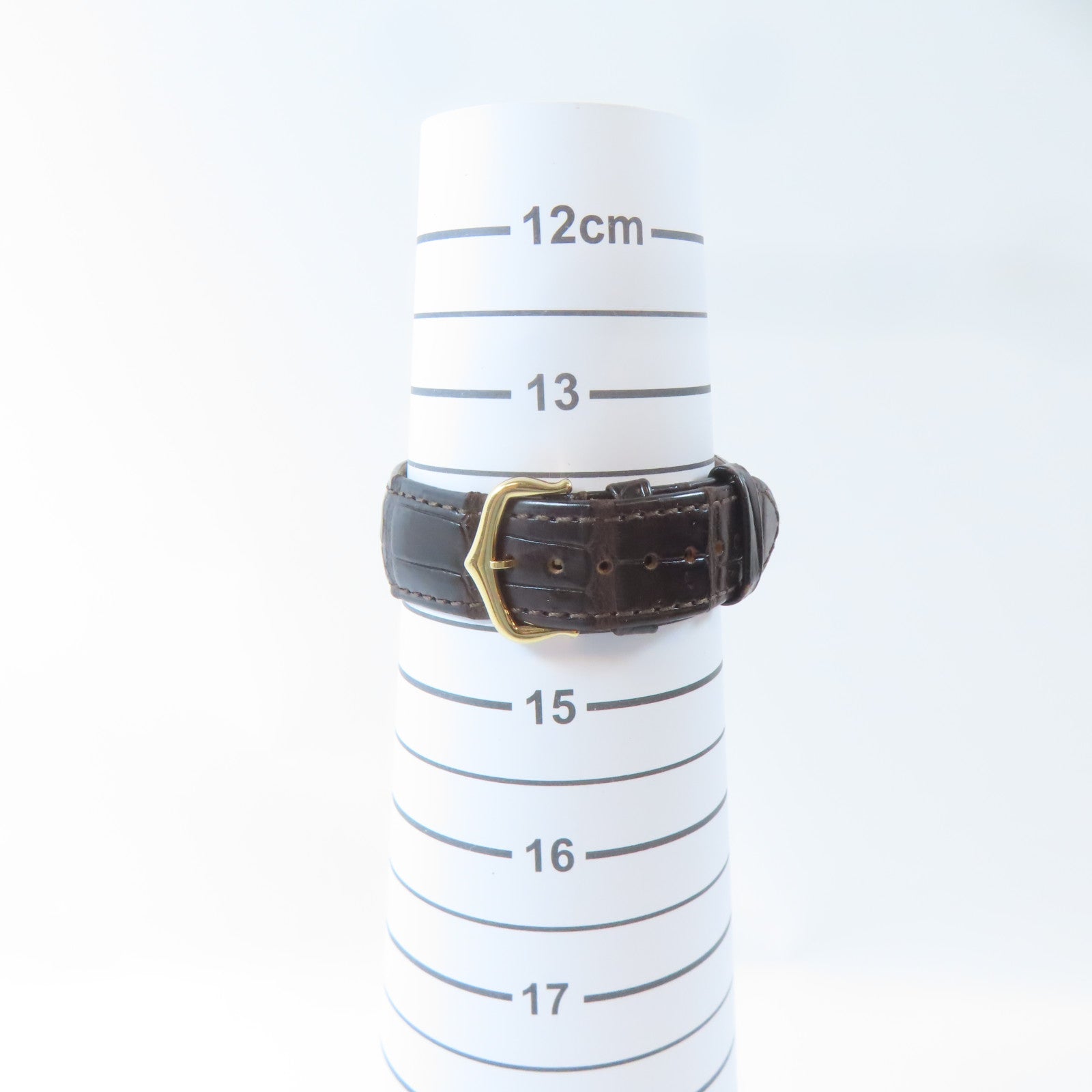 CARTIER Ronde Solo 18K玫瑰金/皮革手錶石英機芯白色#18cm