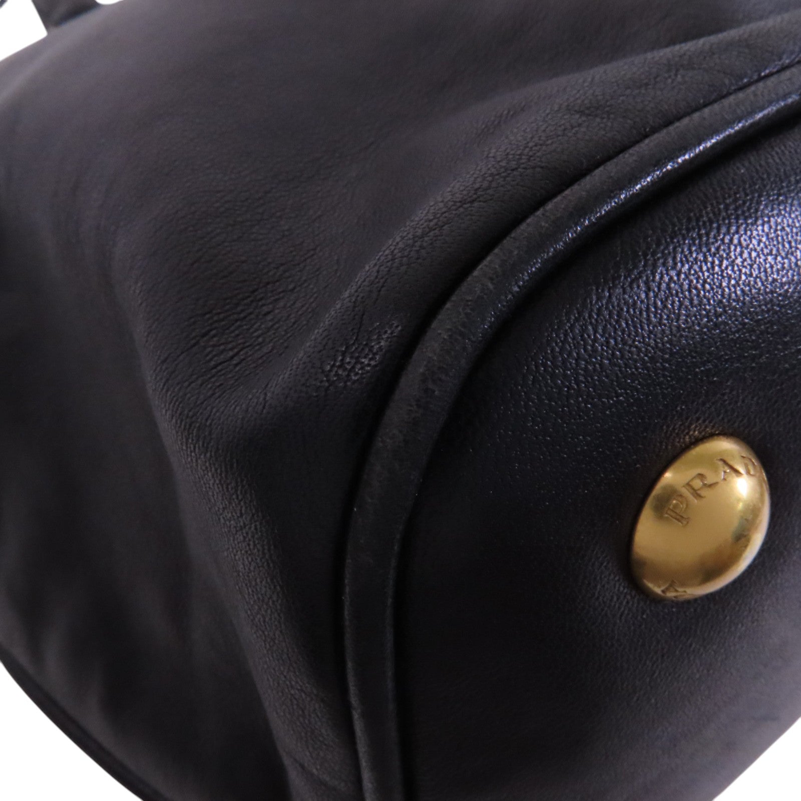 PRADA 牛皮皮革2Way Tote Bag金扣手挽肩背兩用袋