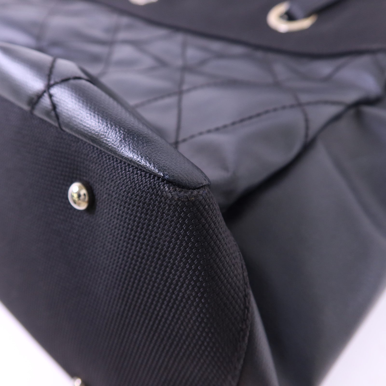 CHANEL 塗層帆布Paris Biarritz銀扣手挽袋