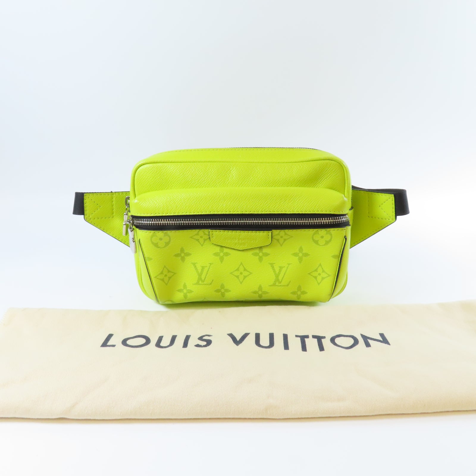 LOUIS VUITTON 【激減優惠】Monogram/Taiga Bum/Outdoor Jaune銀扣腰包黃色