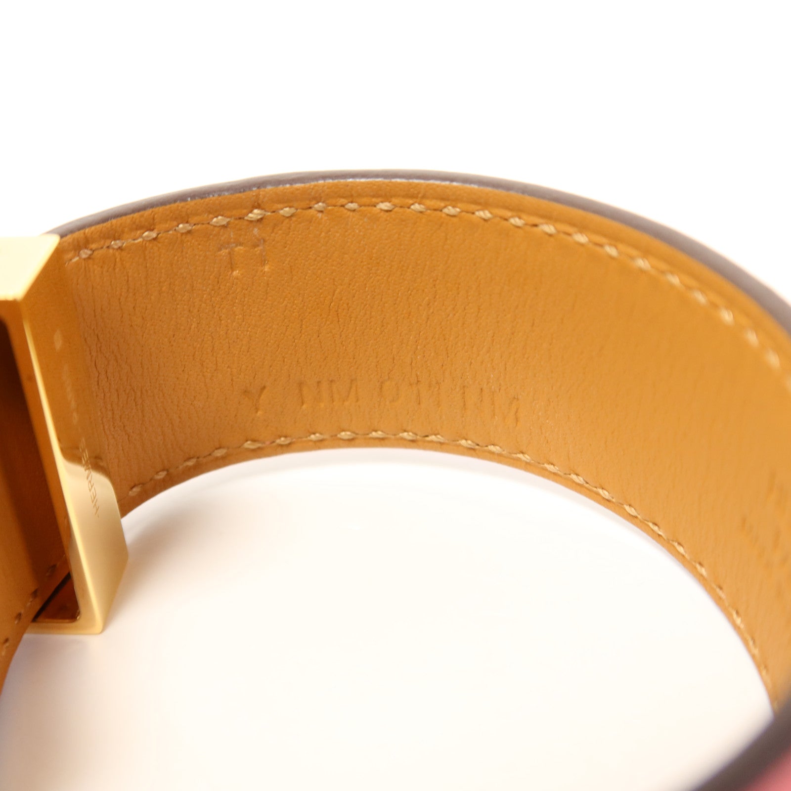 HERMES Swift皮革Collier De Chien金扣手鐲