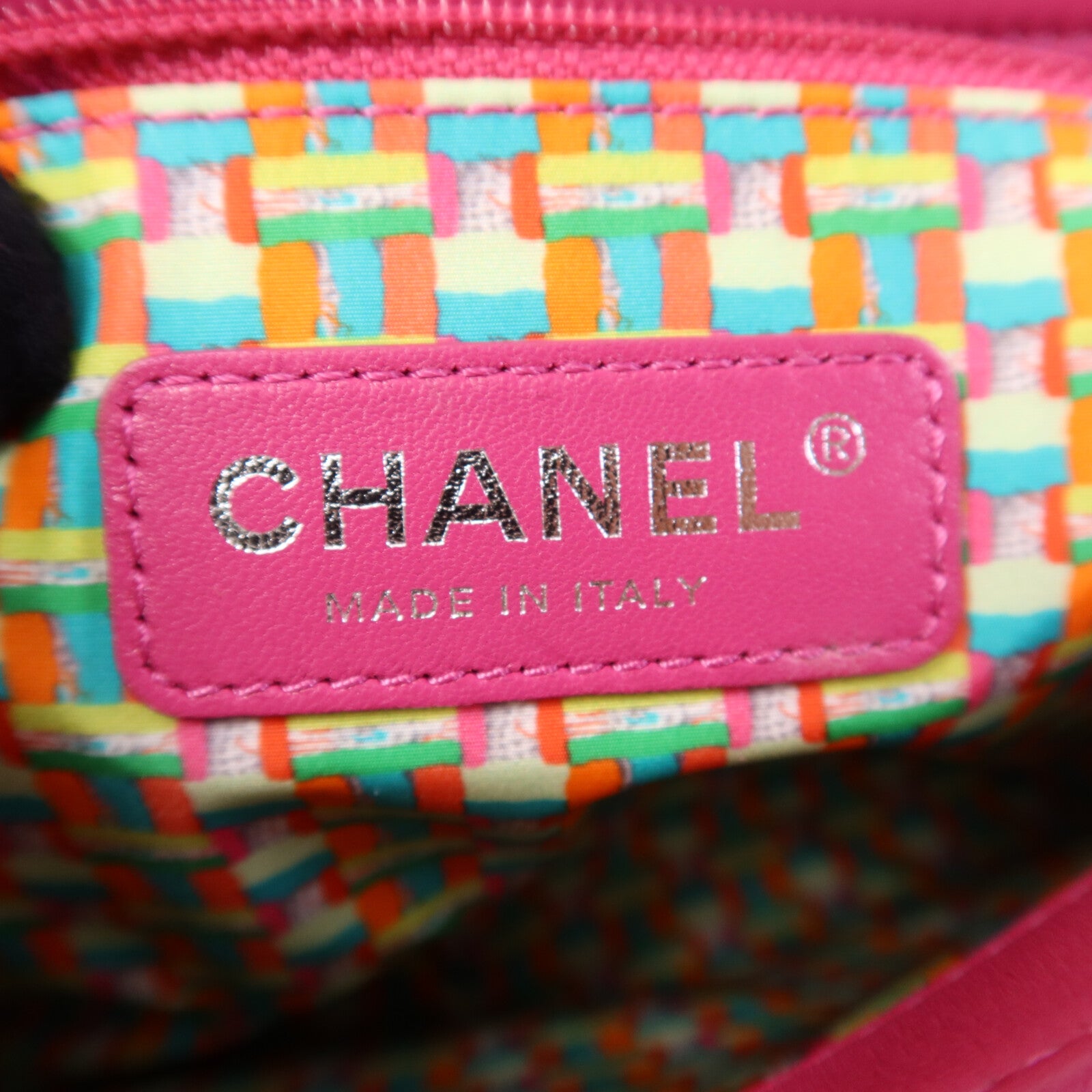 CHANEL 塑料/牛皮皮革Chain Shoulder Bag銀扣鏈帶肩背袋