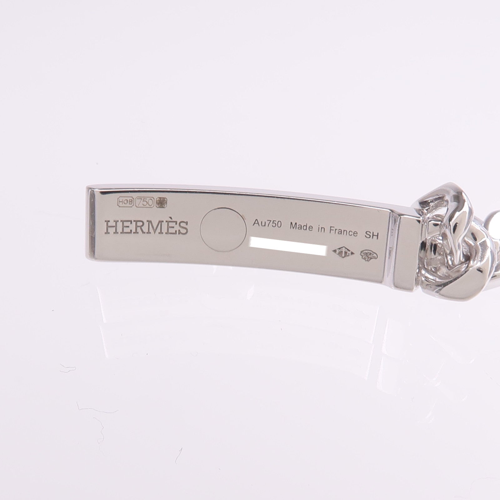 HERMES 18K白金Kelly Gourmette Bracelet Small Model鑽石手鏈