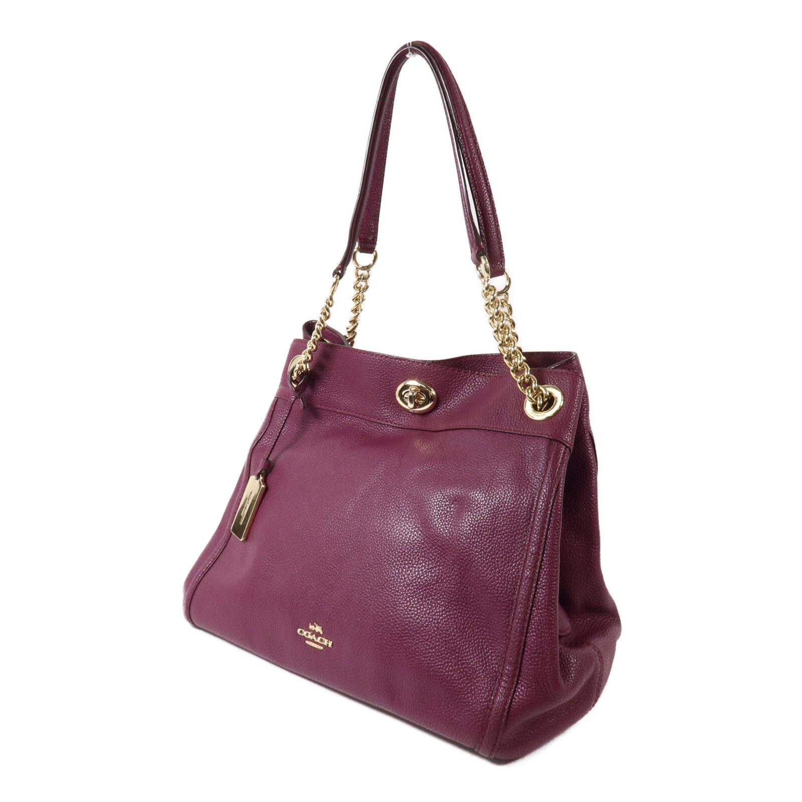 COACH 牛皮皮革Shoulder Bag鏈帶肩背袋