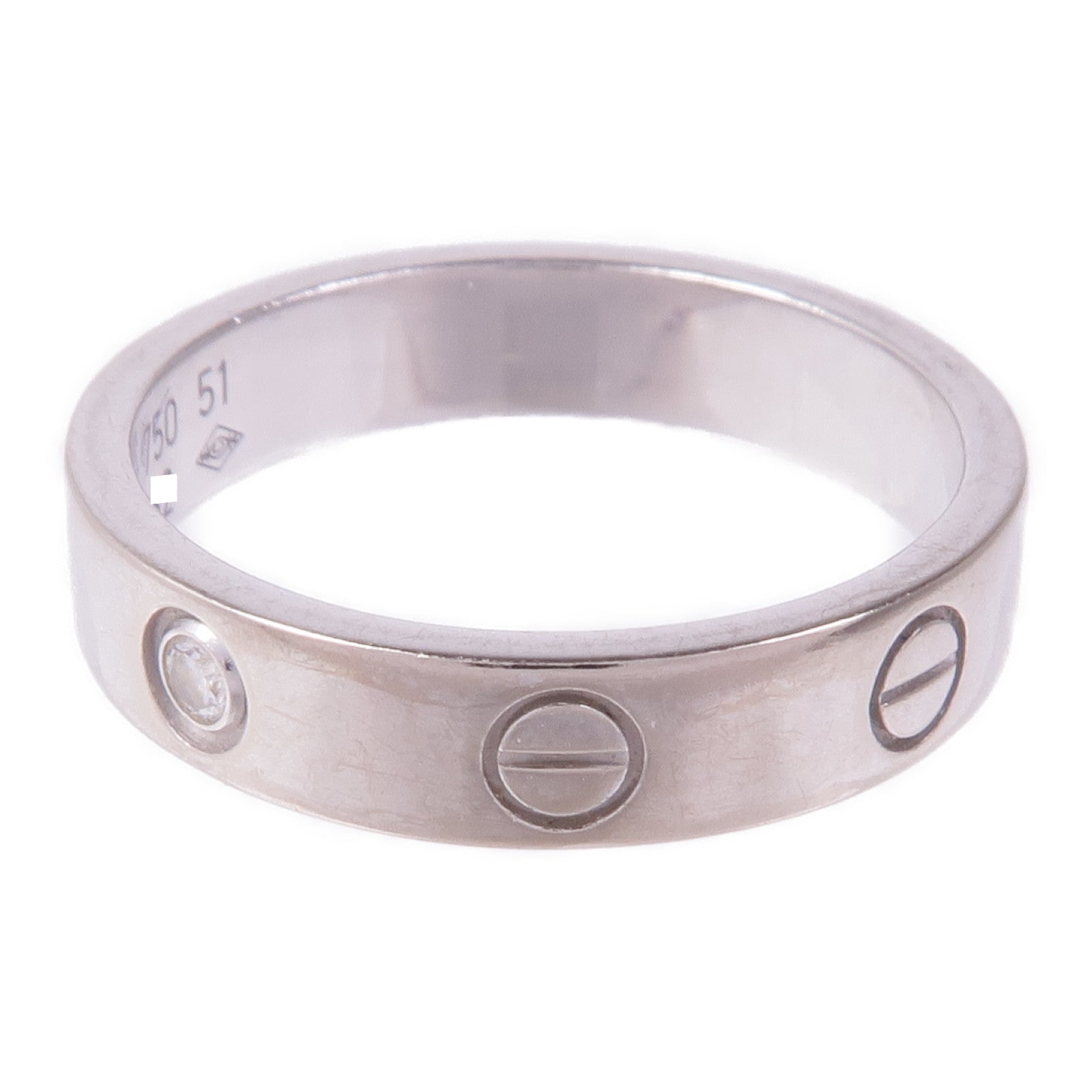 CARTIER 18K白金Love Ring鑽石戒指US#5.5/Cartier#51