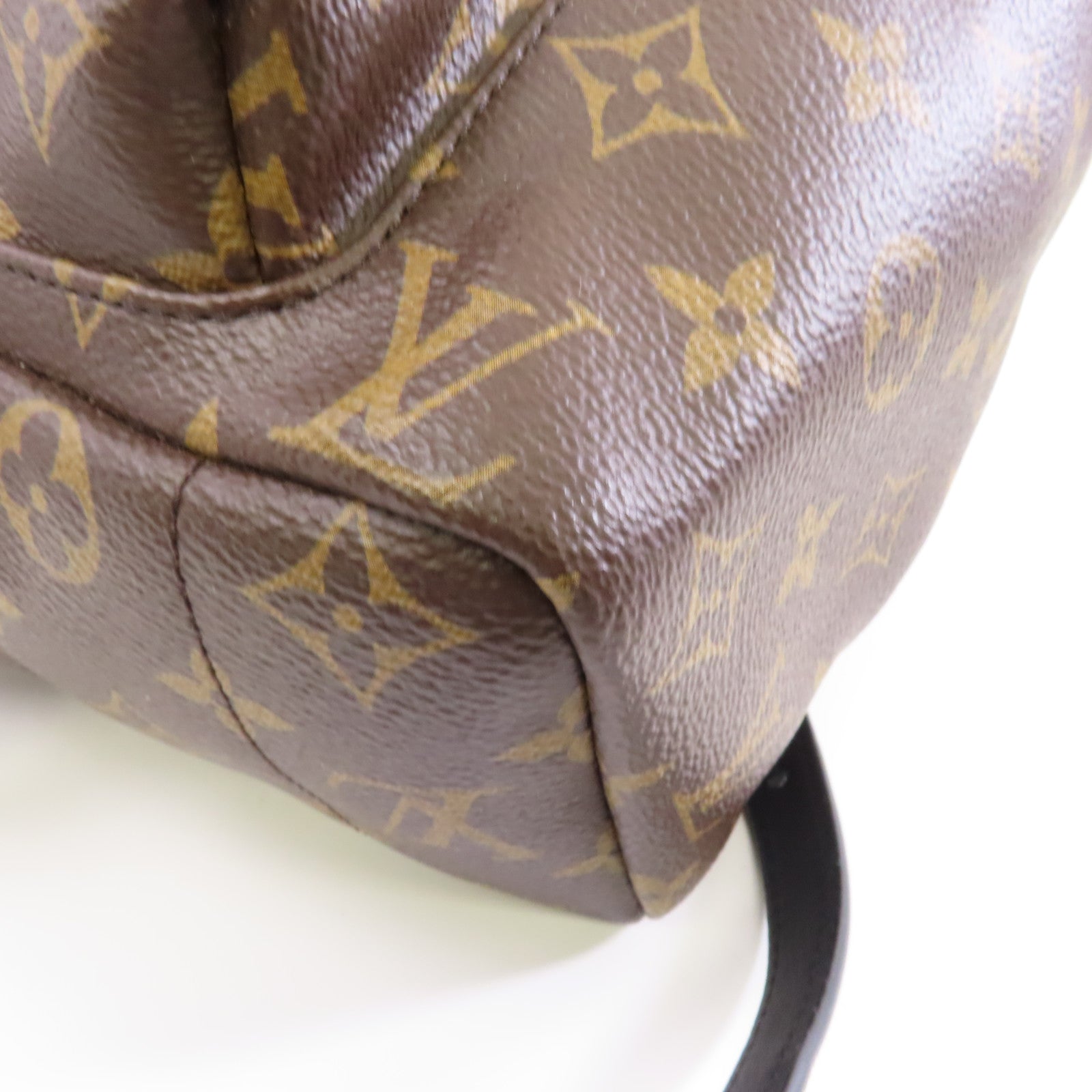 LOUIS VUITTON 【激減優惠】Monogram Macassar Palm Spring MM金扣背包棕色