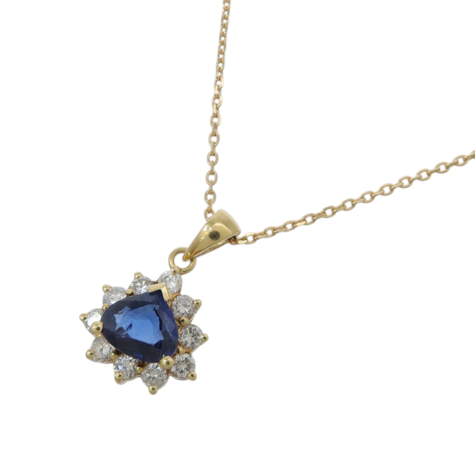 JEWELRY 18K黃金Sapphire Diamond Necklace藍寶石/鑽石項鍊