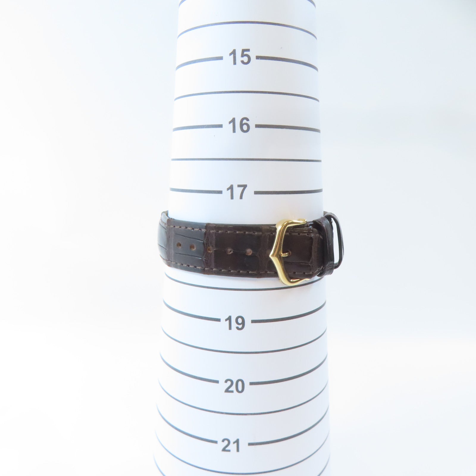 CARTIER Ronde Solo 18K玫瑰金/皮革手錶石英機芯白色#18cm