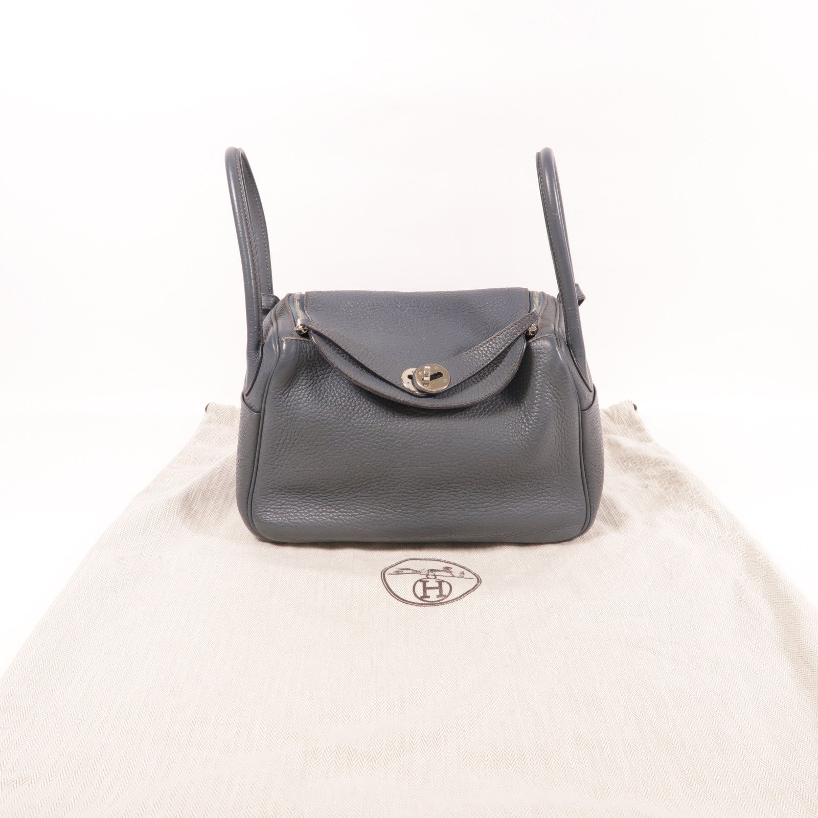 HERMES Clemence皮革Lindy 26銀扣手挽肩背兩用袋