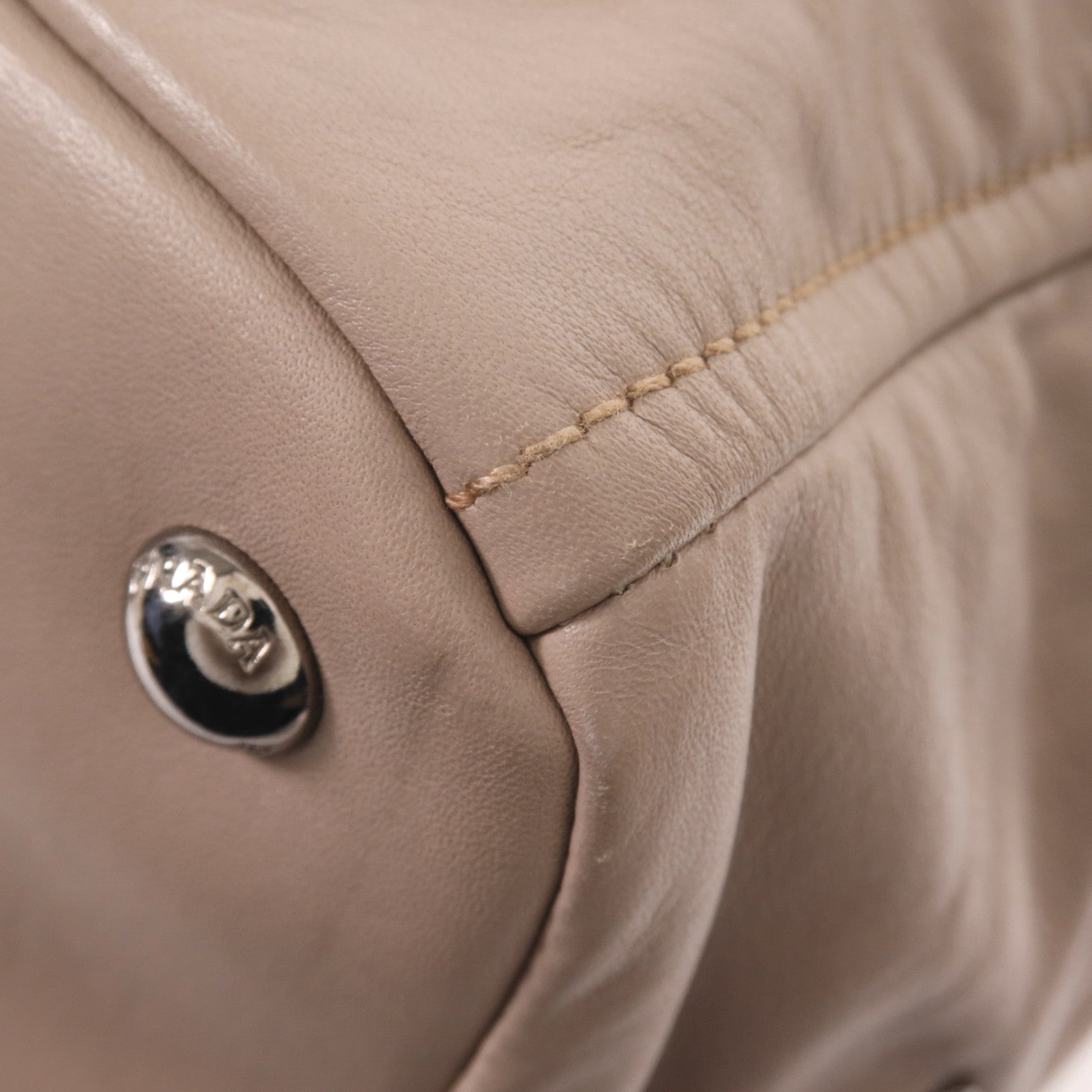 PRADA 【激減優惠】牛皮皮革2 Way Shoulder銀扣手挽肩背兩用袋