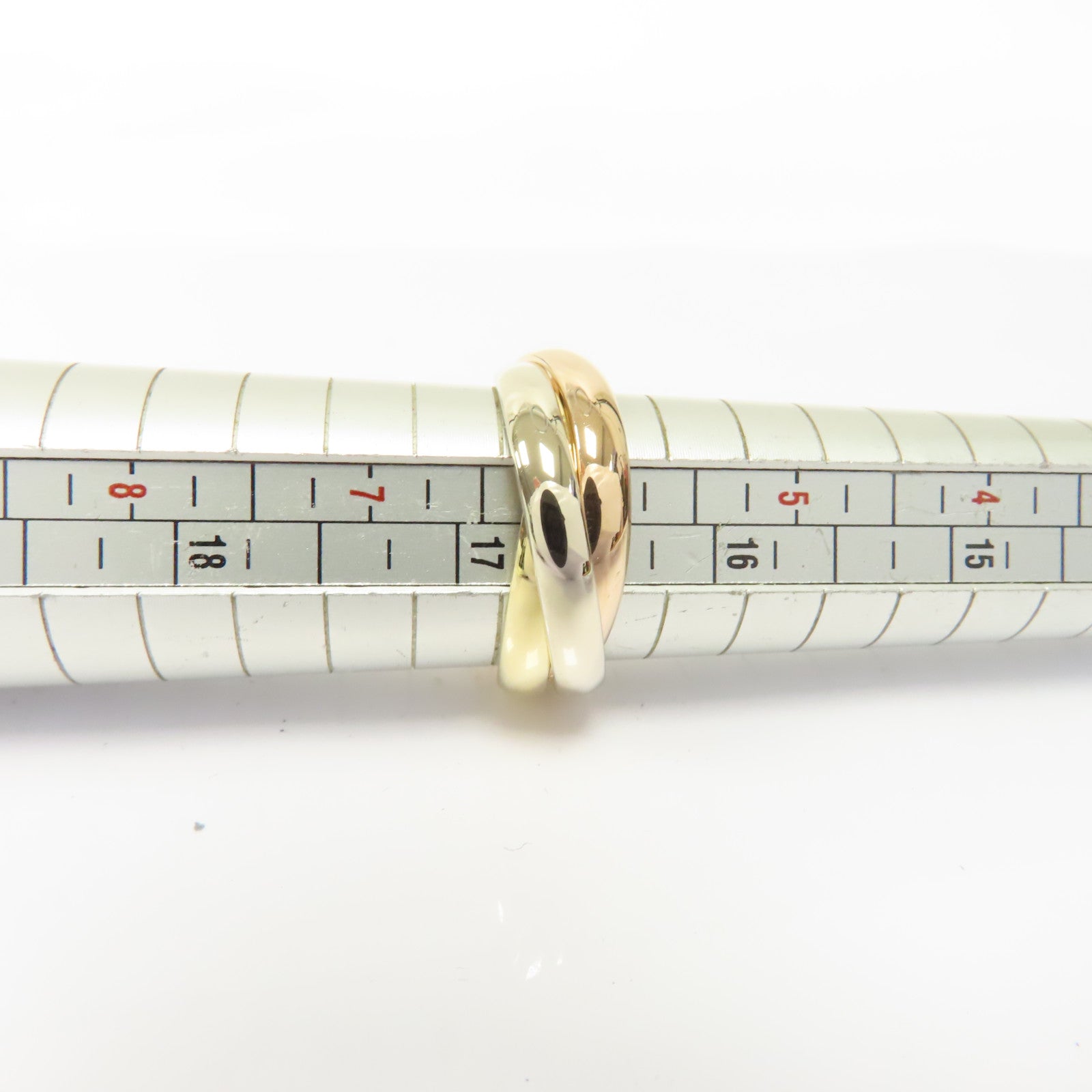 CARTIER 18K黄金/玫瑰金/白金Trinity Ring戒指US#6/Cartier#52